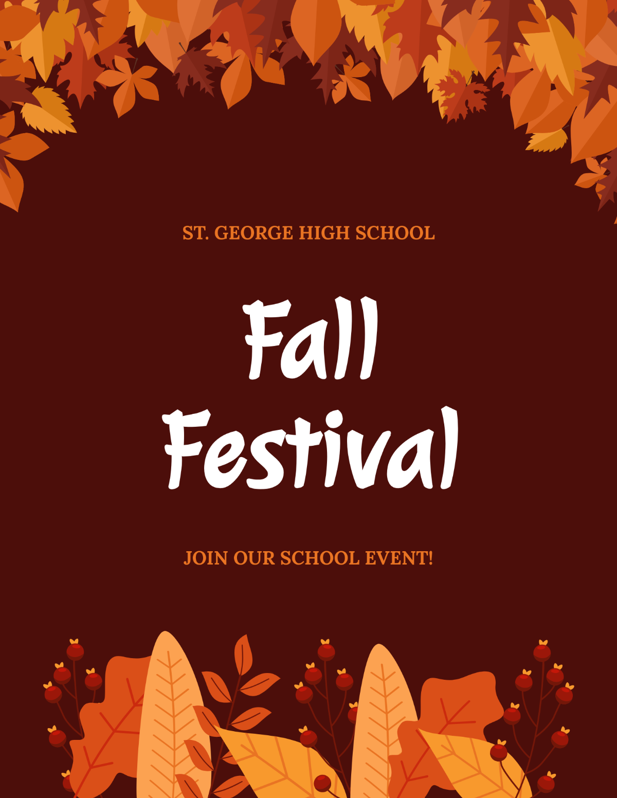 free printable fall festival flyer template