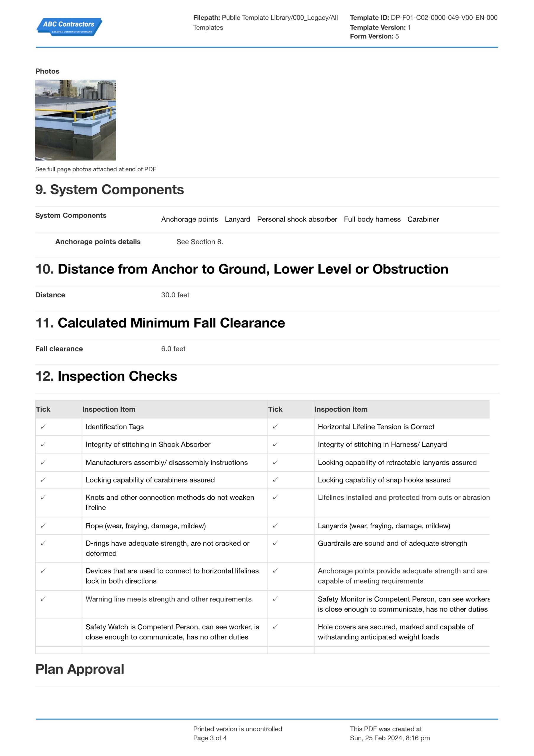 Fall Protection Plan Template