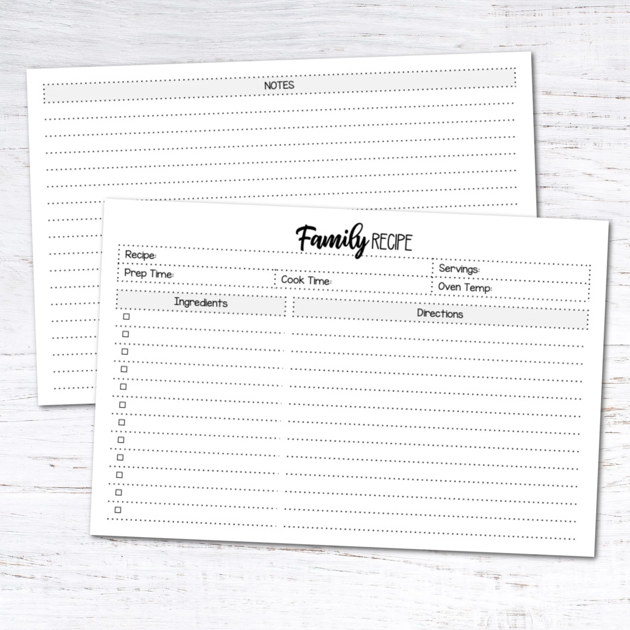 free printable 4x6 recipe card template