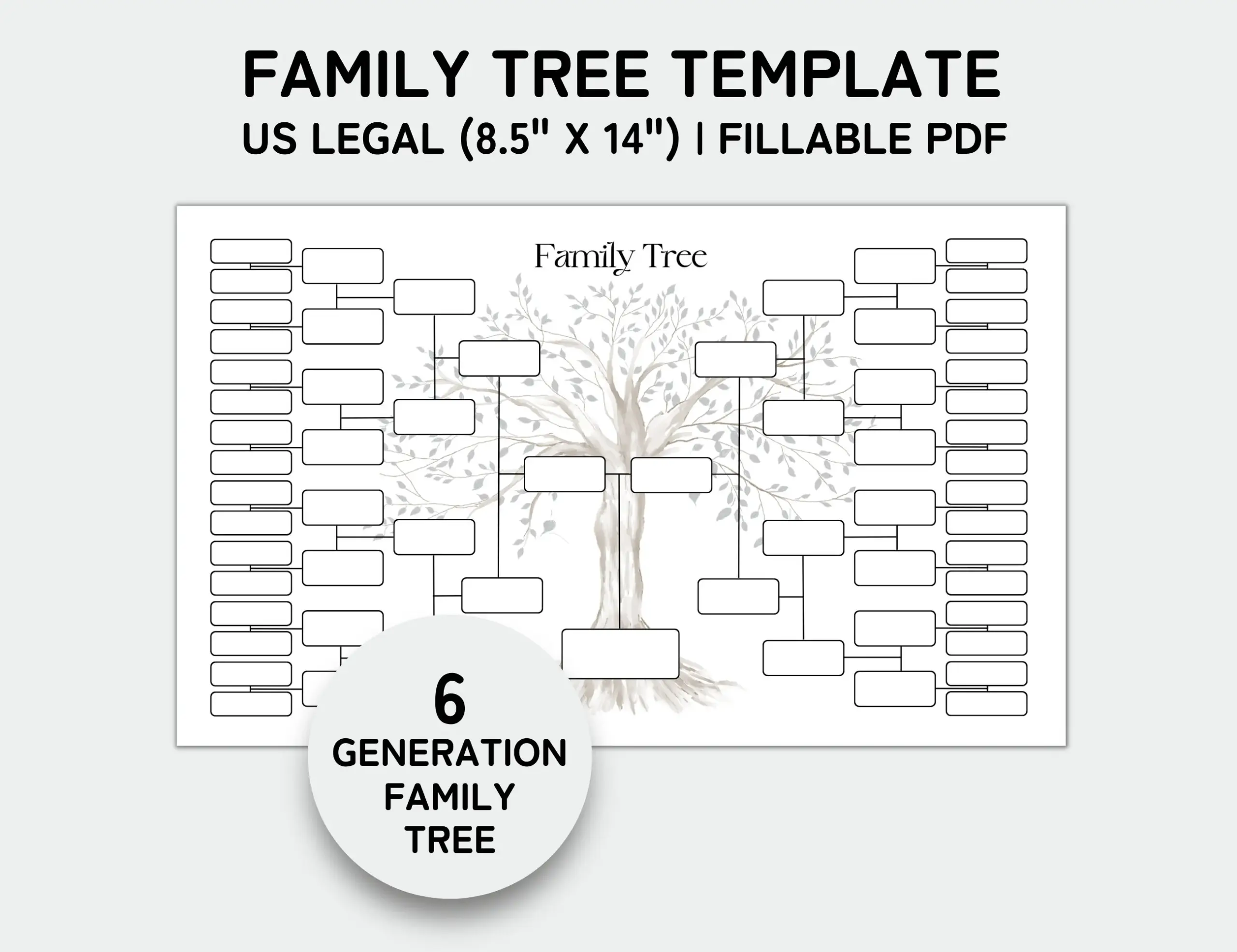 Family Tree Template 6 Generation Family