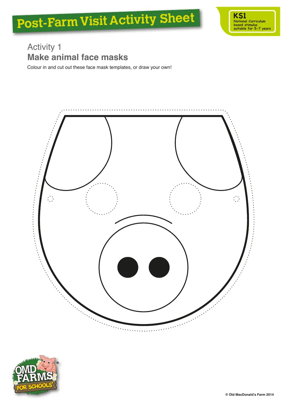free printable farm animal masks template free printable farm animal masks template