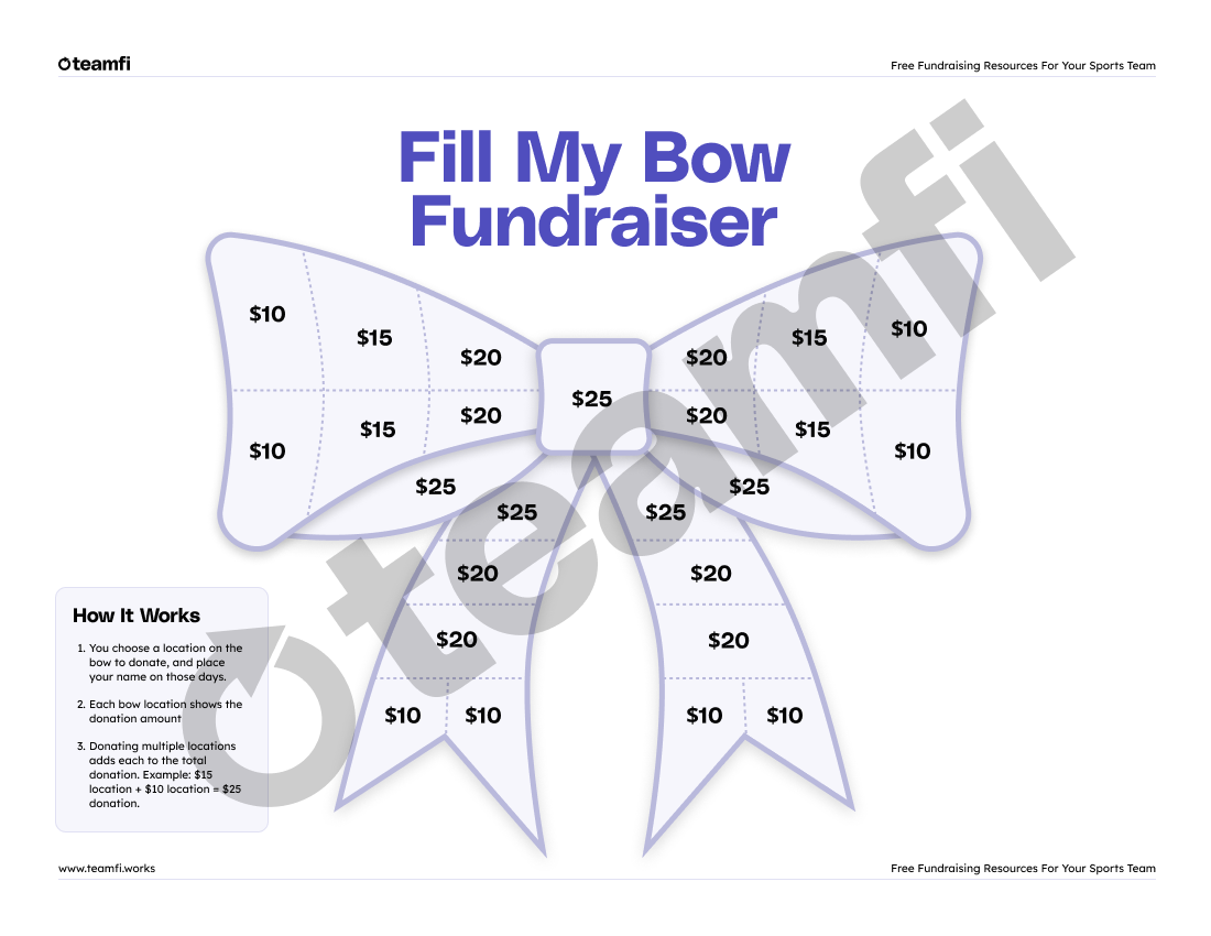 Fill My Bow Cheer Fundraiser Template