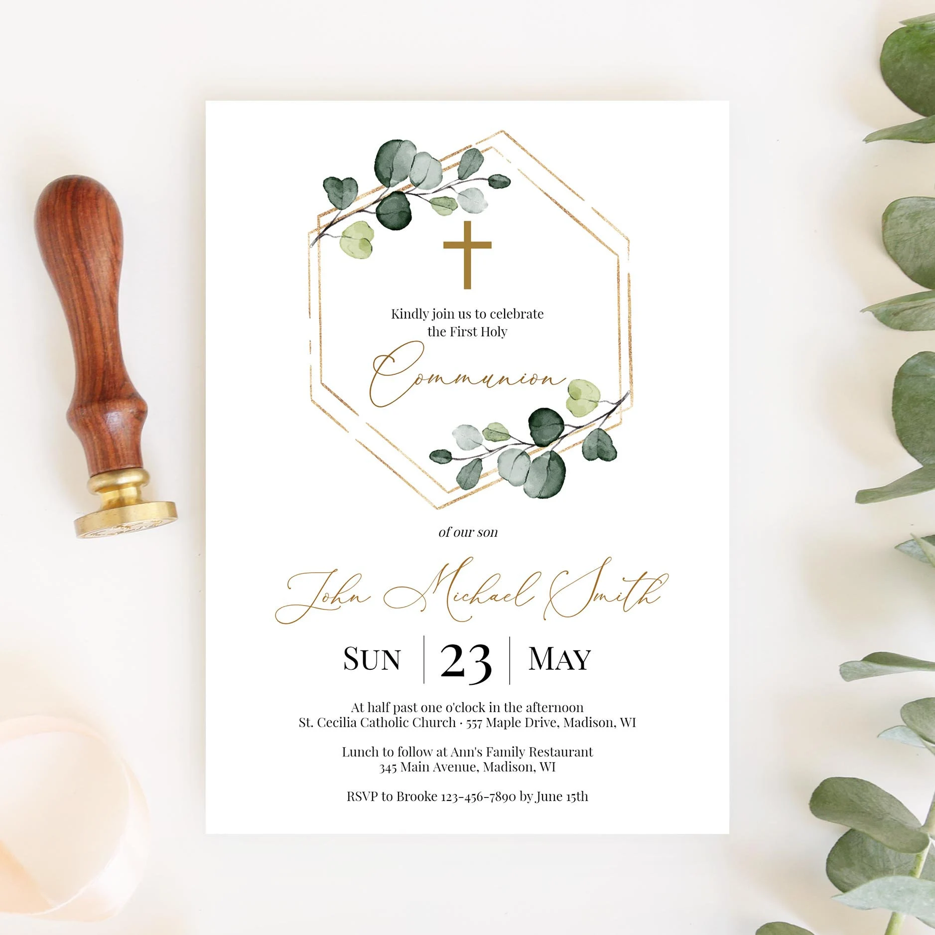 First Communion Invitation Template