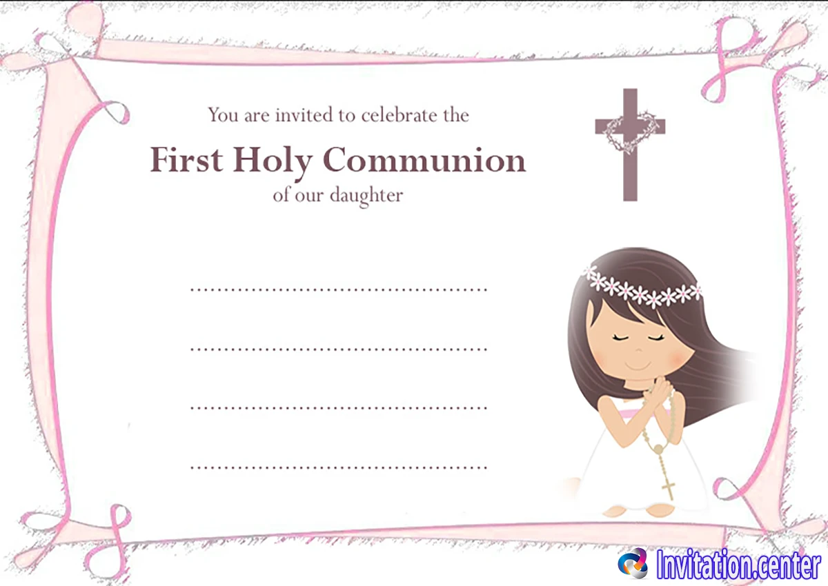 free printable first communion invitation template