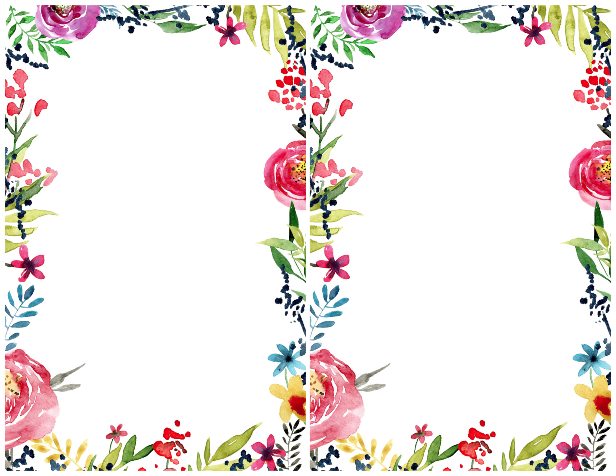 free printable flower border template