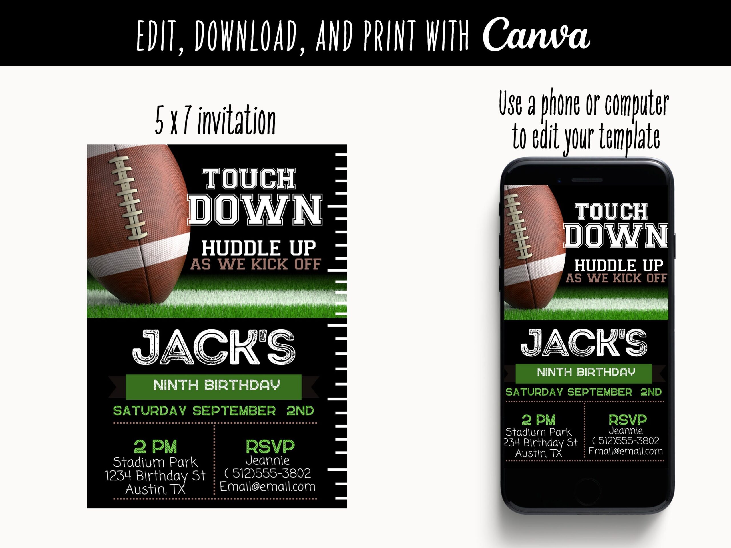 Football Invitation Football Birthday