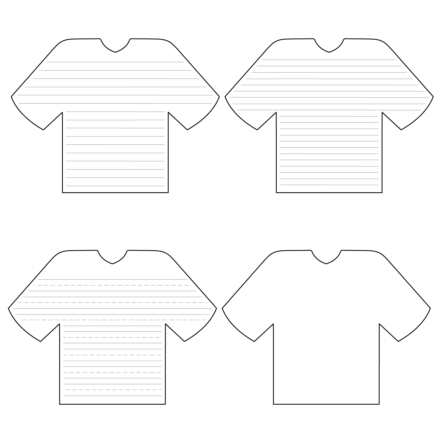Football Jersey Shaped Writing Template