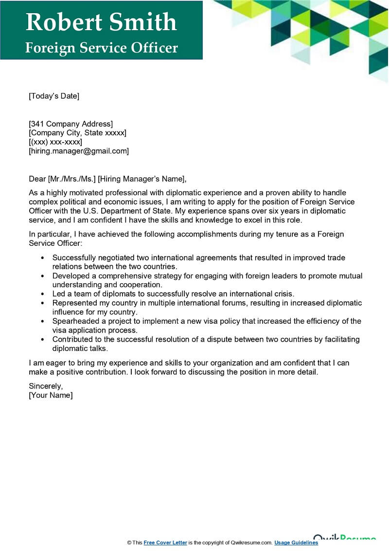 Foreign Service Officer