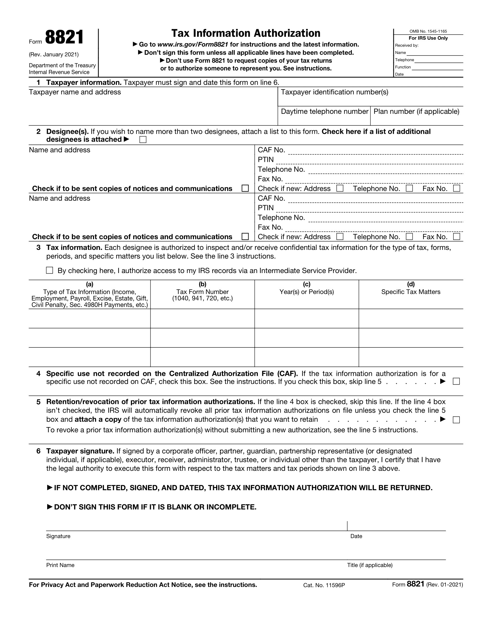 Form 8821
