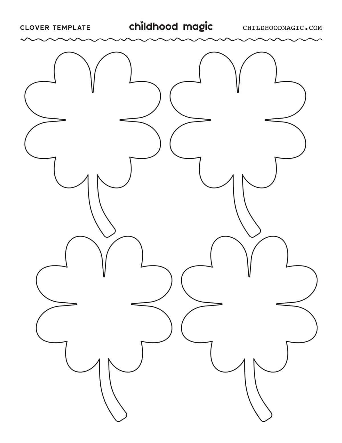 Four Leaf Clover Template Free Printable