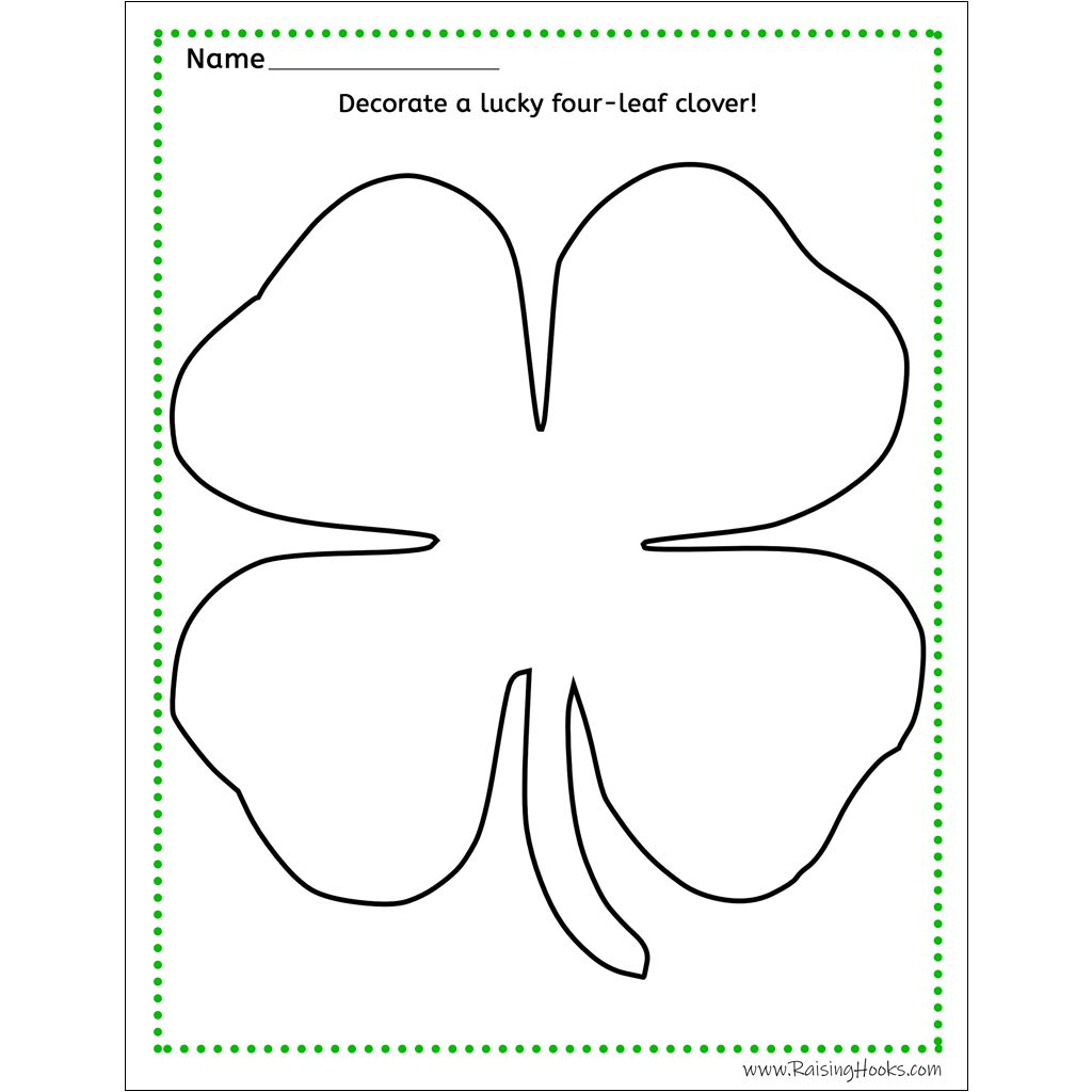 Four Leaf Clover Worksheet