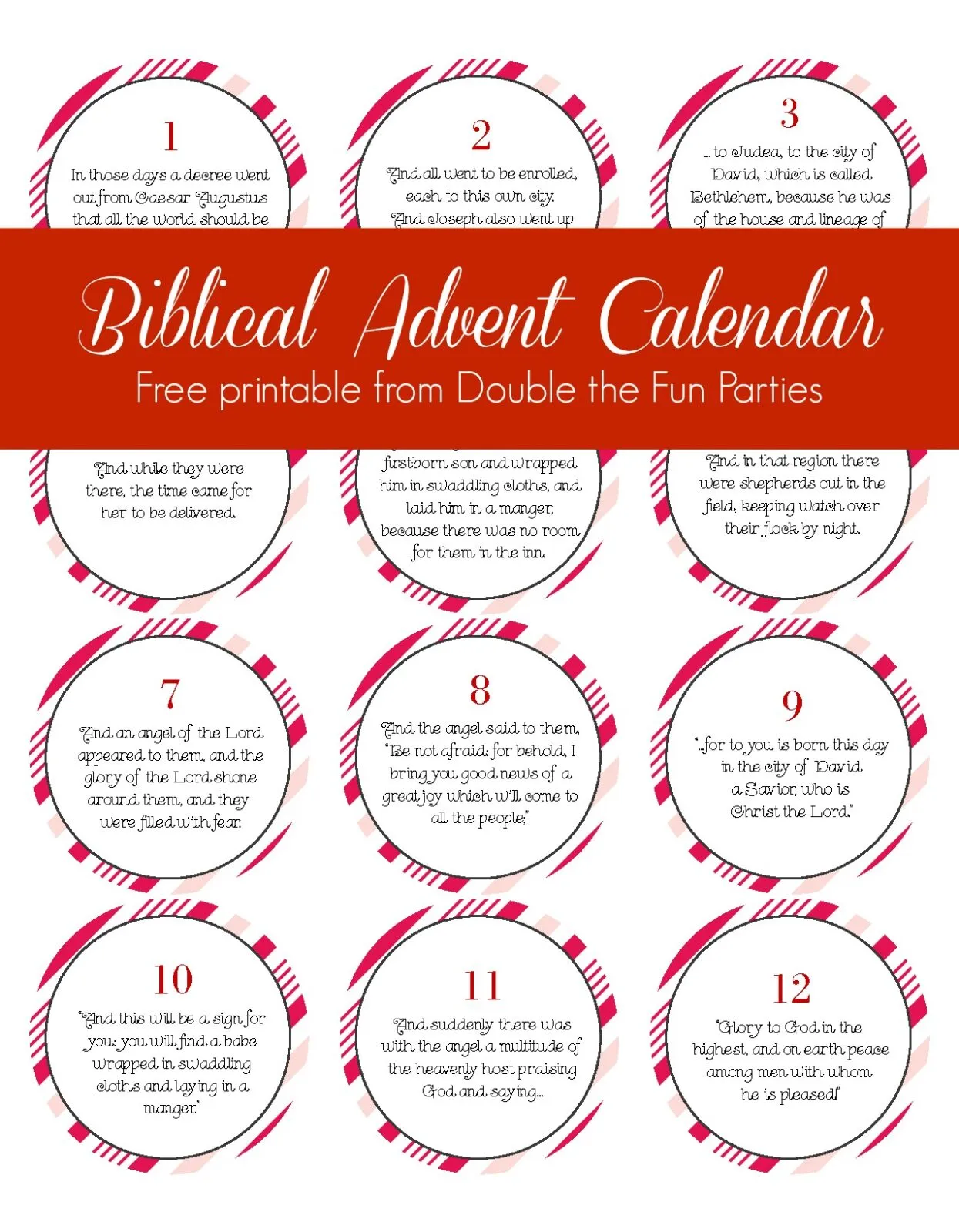 Free Advent Calendar Printable