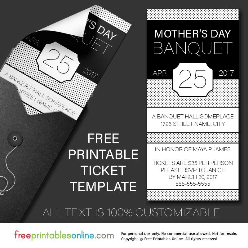 Free Banquet Ticket Template