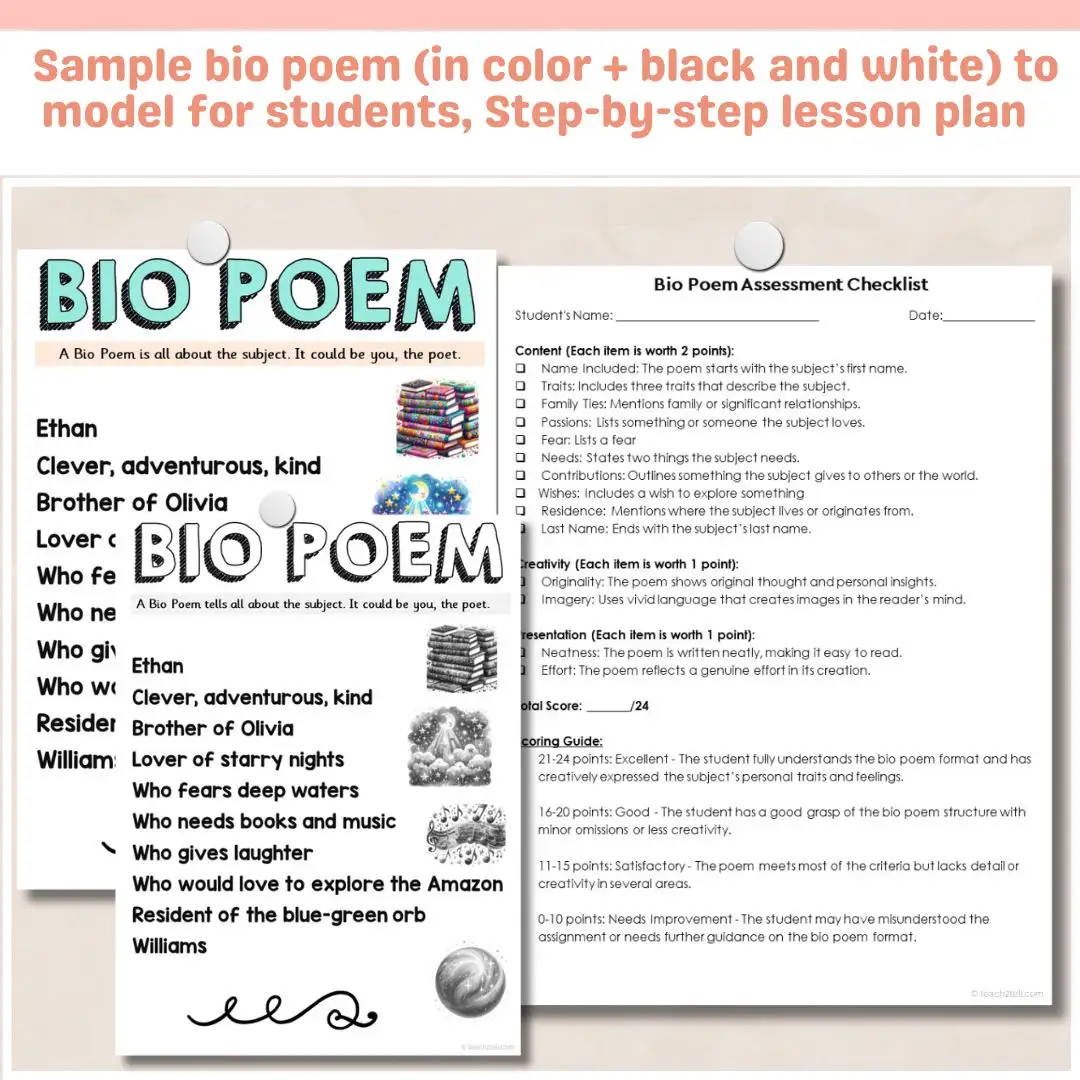 free printable bio poem template