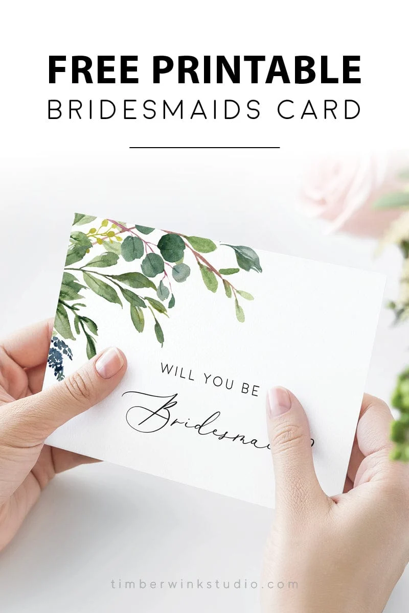 Free Bridesmaid Proposal Card