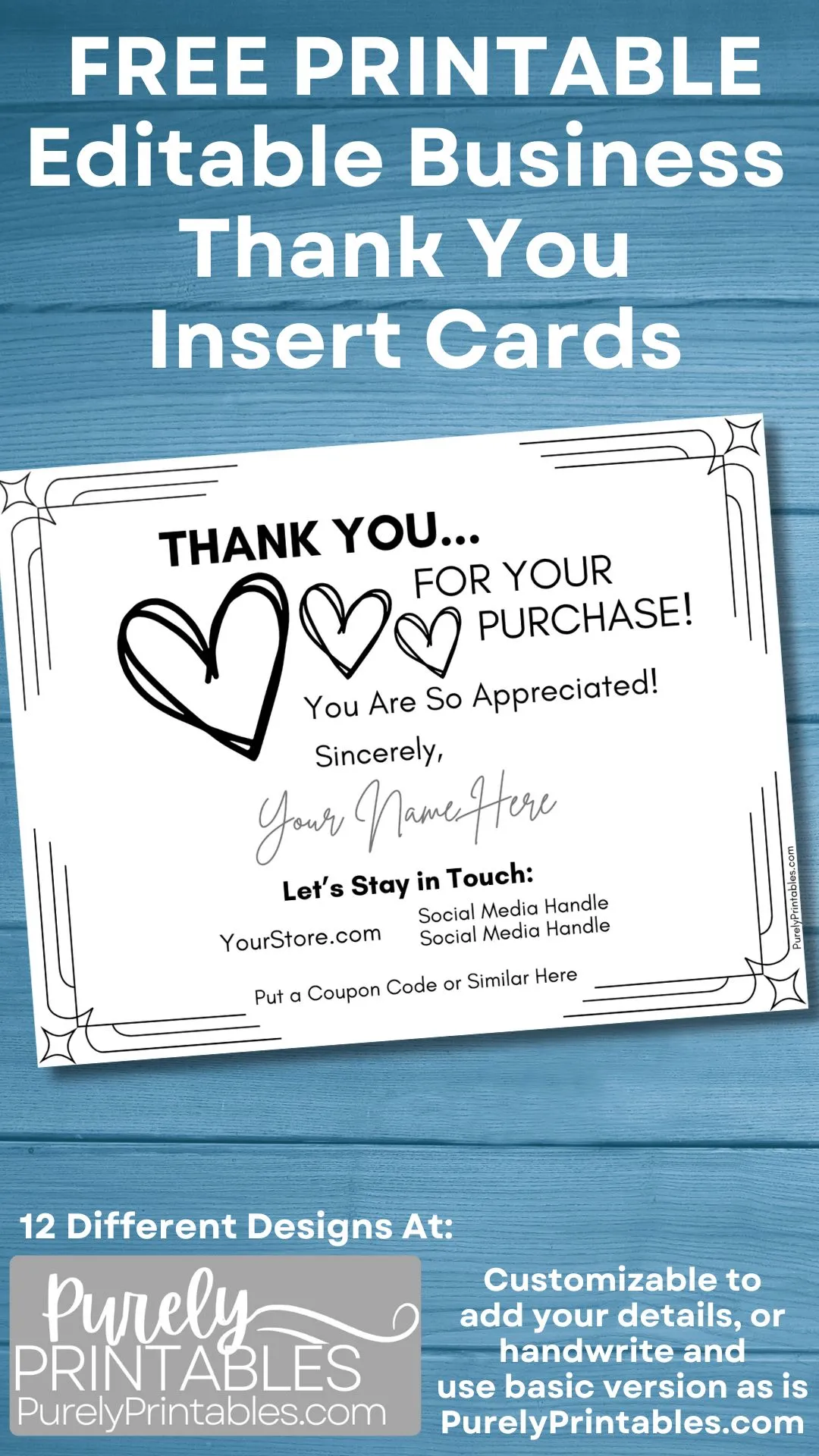 Free Business Thank You Insert Card Editable Templates Free Business Thank You Insert Card Editable Templates