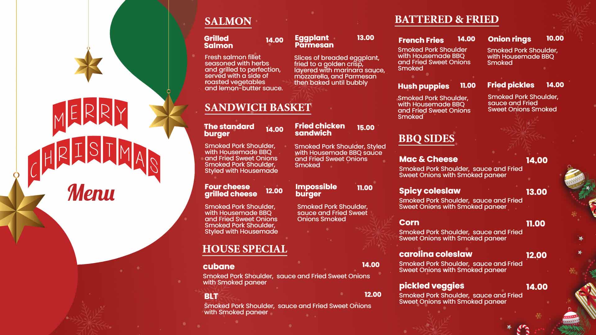 christmas menu template free christmas menu template free