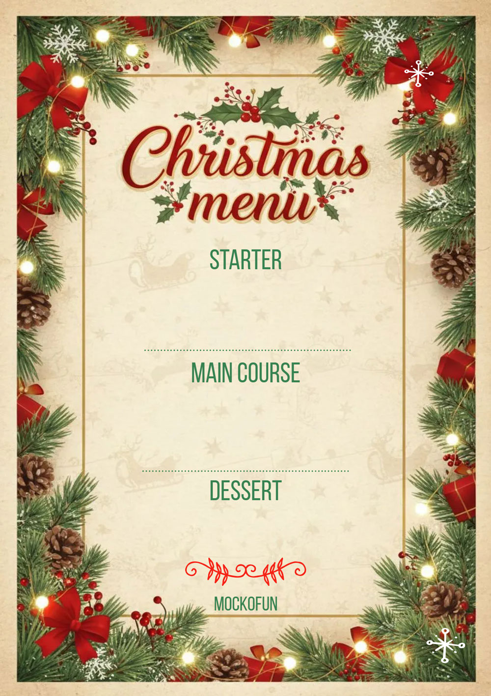 Free Christmas Menu Template Free Christmas Menu Template