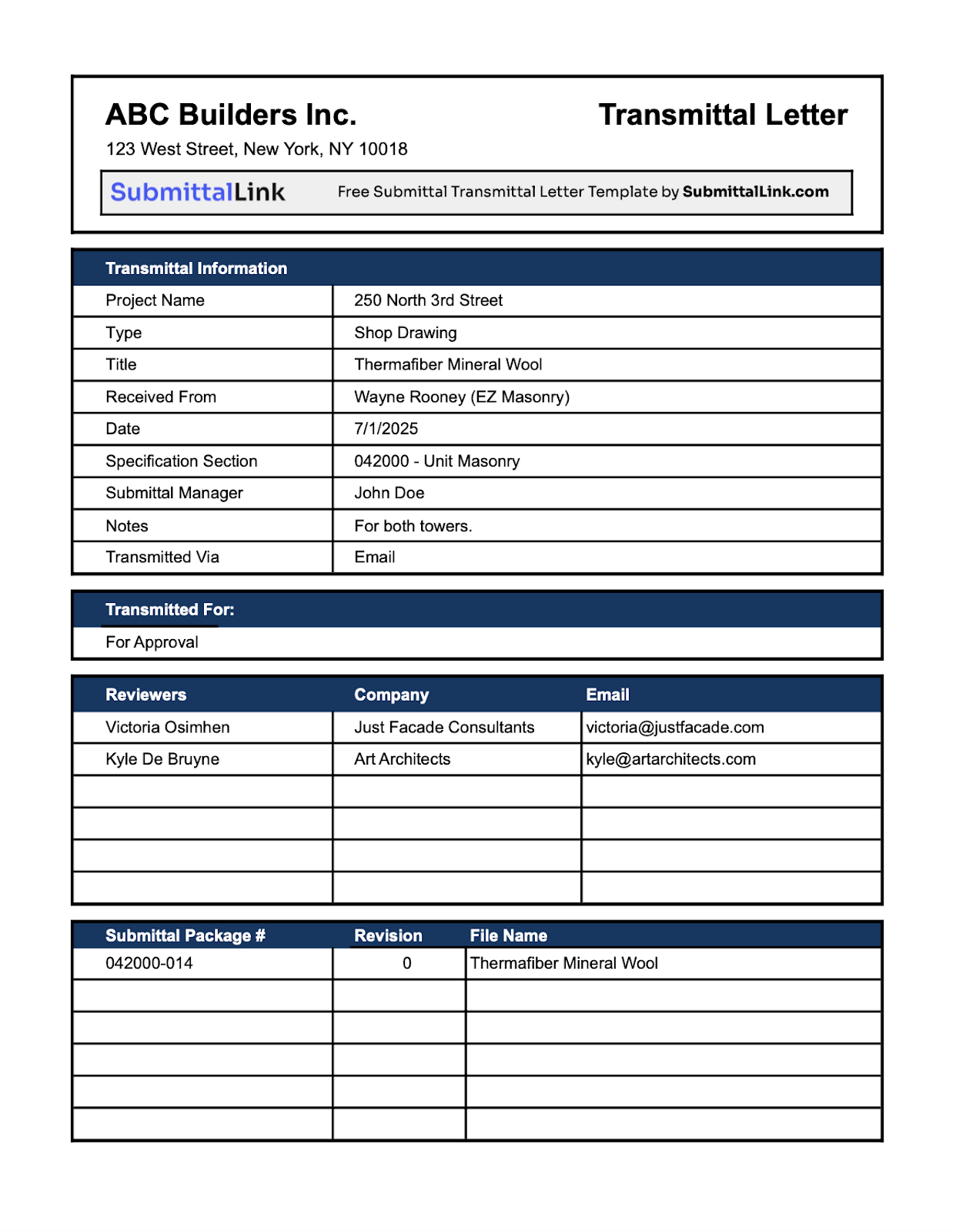 transmittal form sample template transmittal form sample template