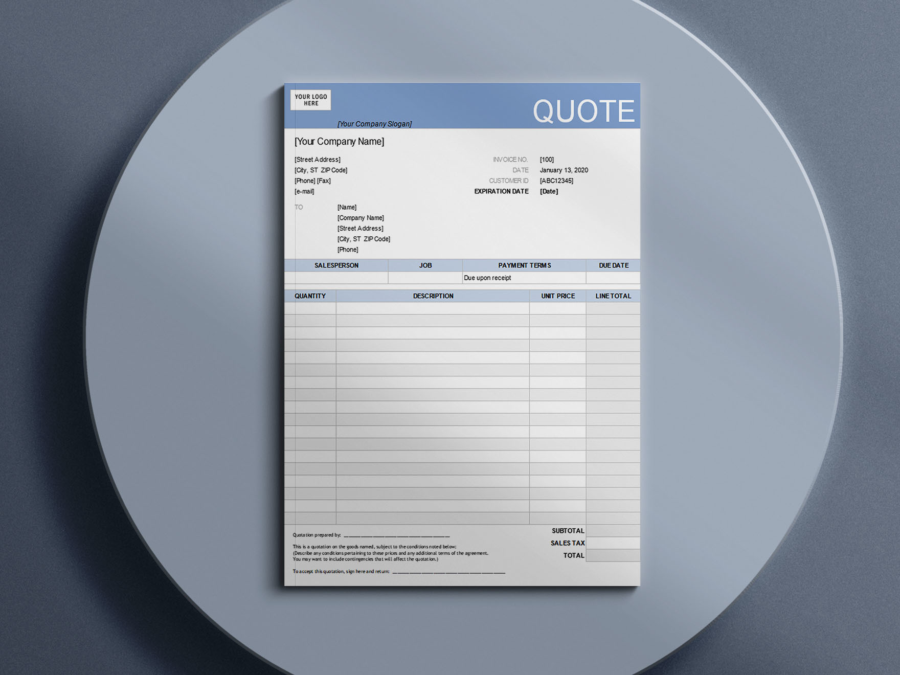 quickbooks sample invoice template