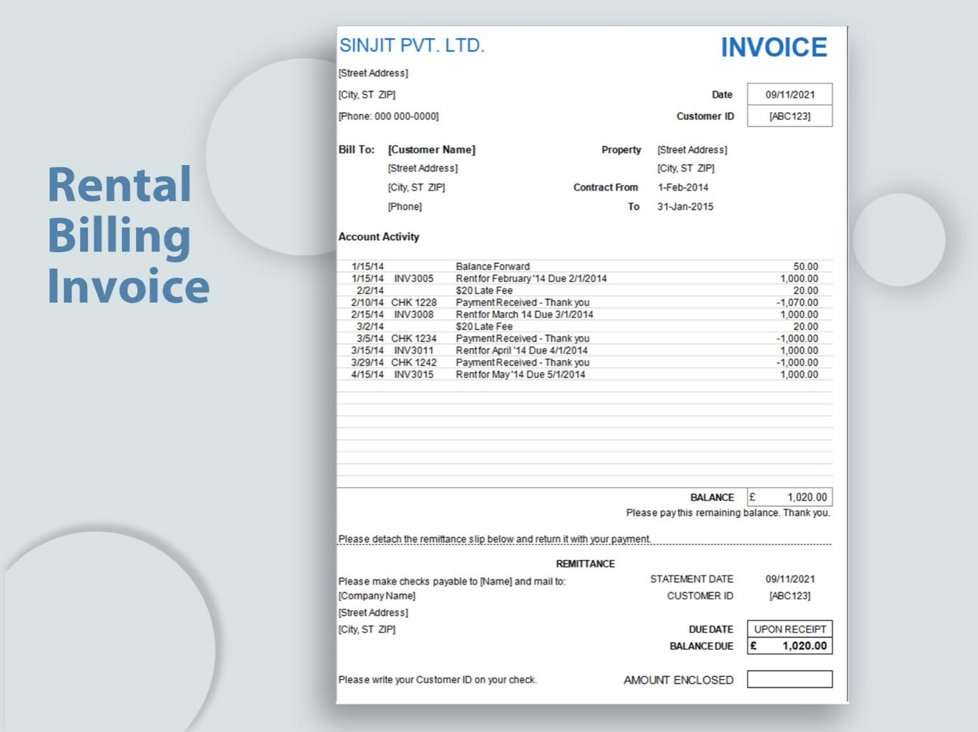 Free Download 10 Quickbooks Invoice Template Excel Easy To Edit Quick Tutorials 1866368