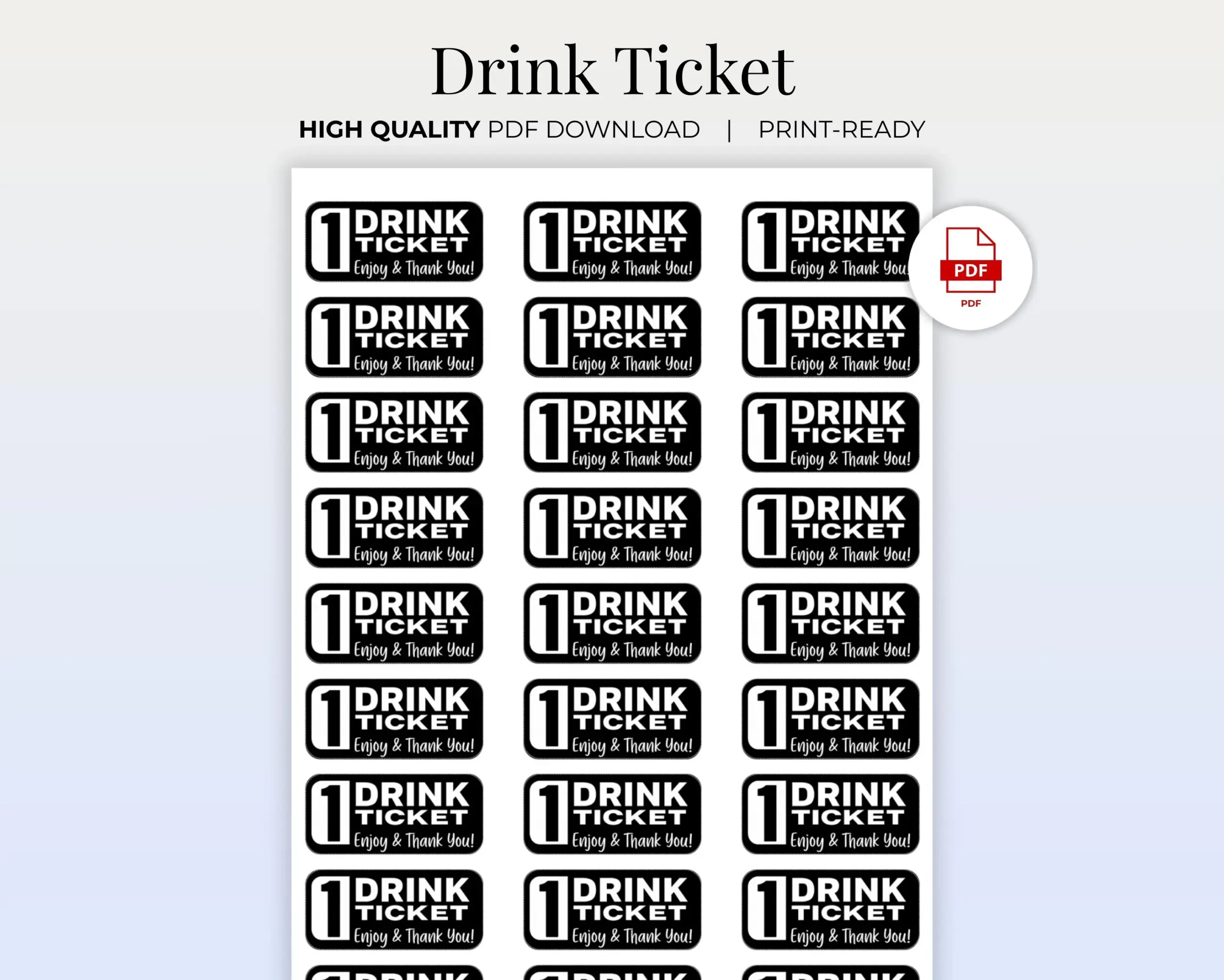 free printable drink ticket template free printable drink ticket template