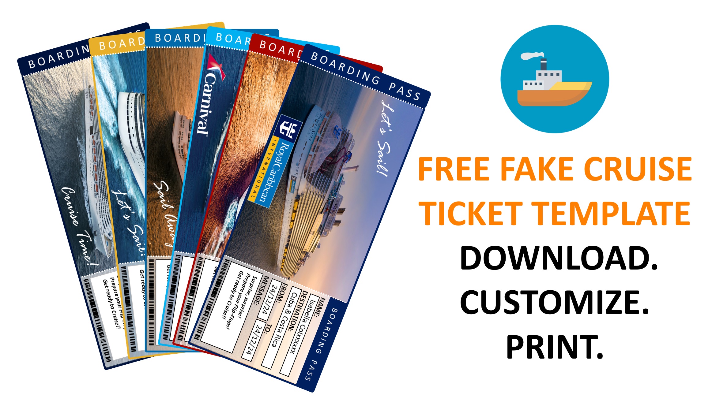 free printable cruise ticket template free printable cruise ticket template
