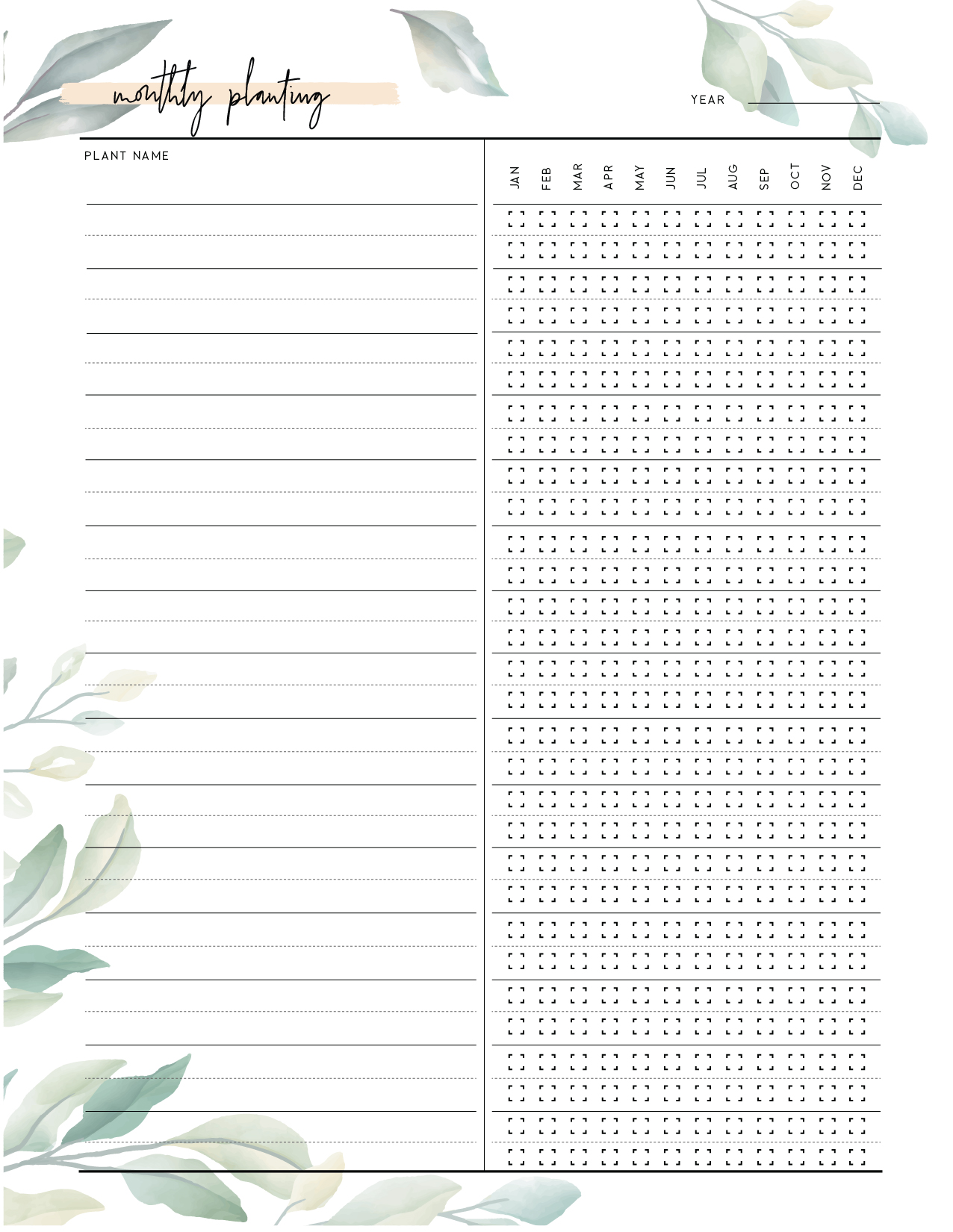 free printable garden journal template