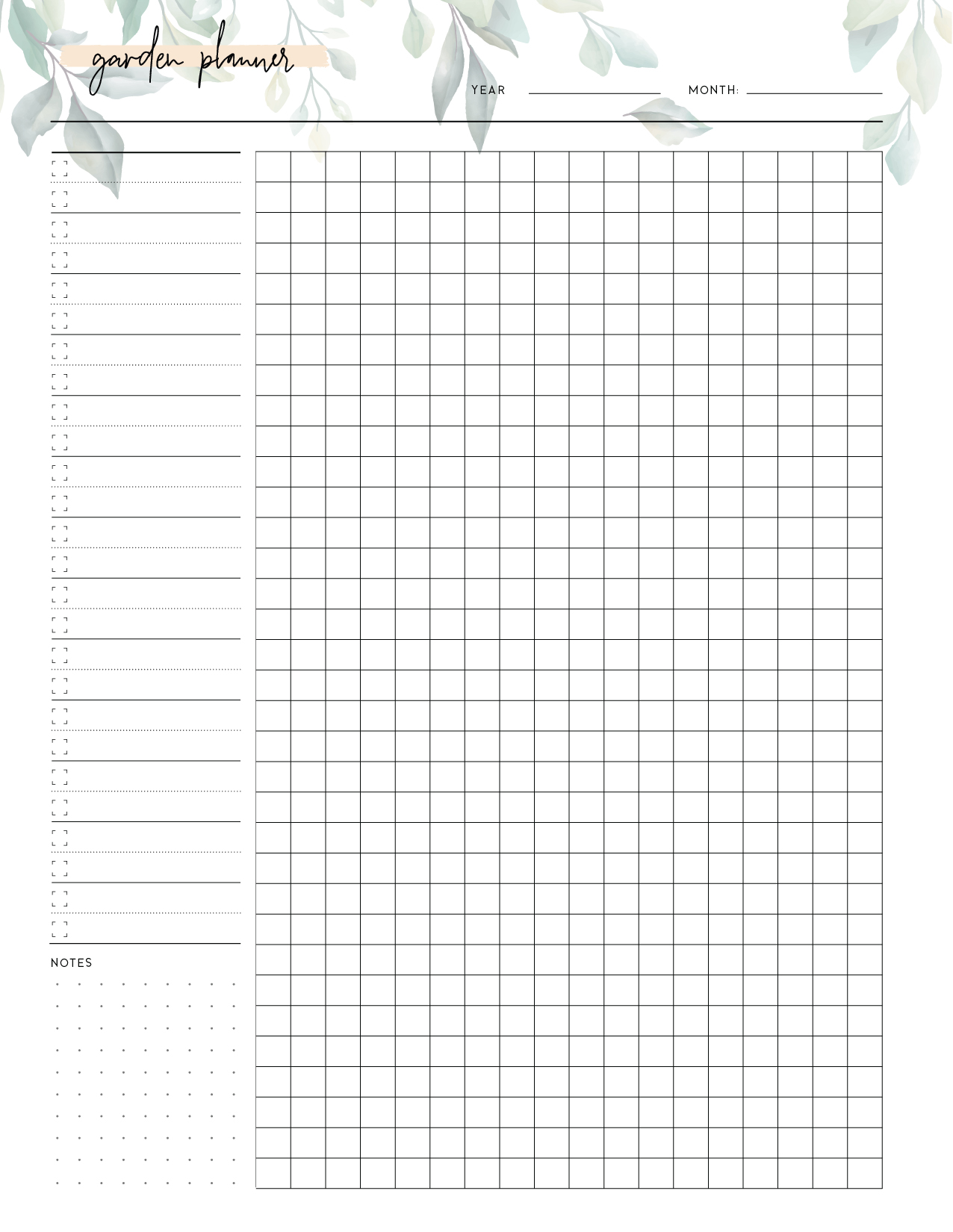 Free Garden Planner Template