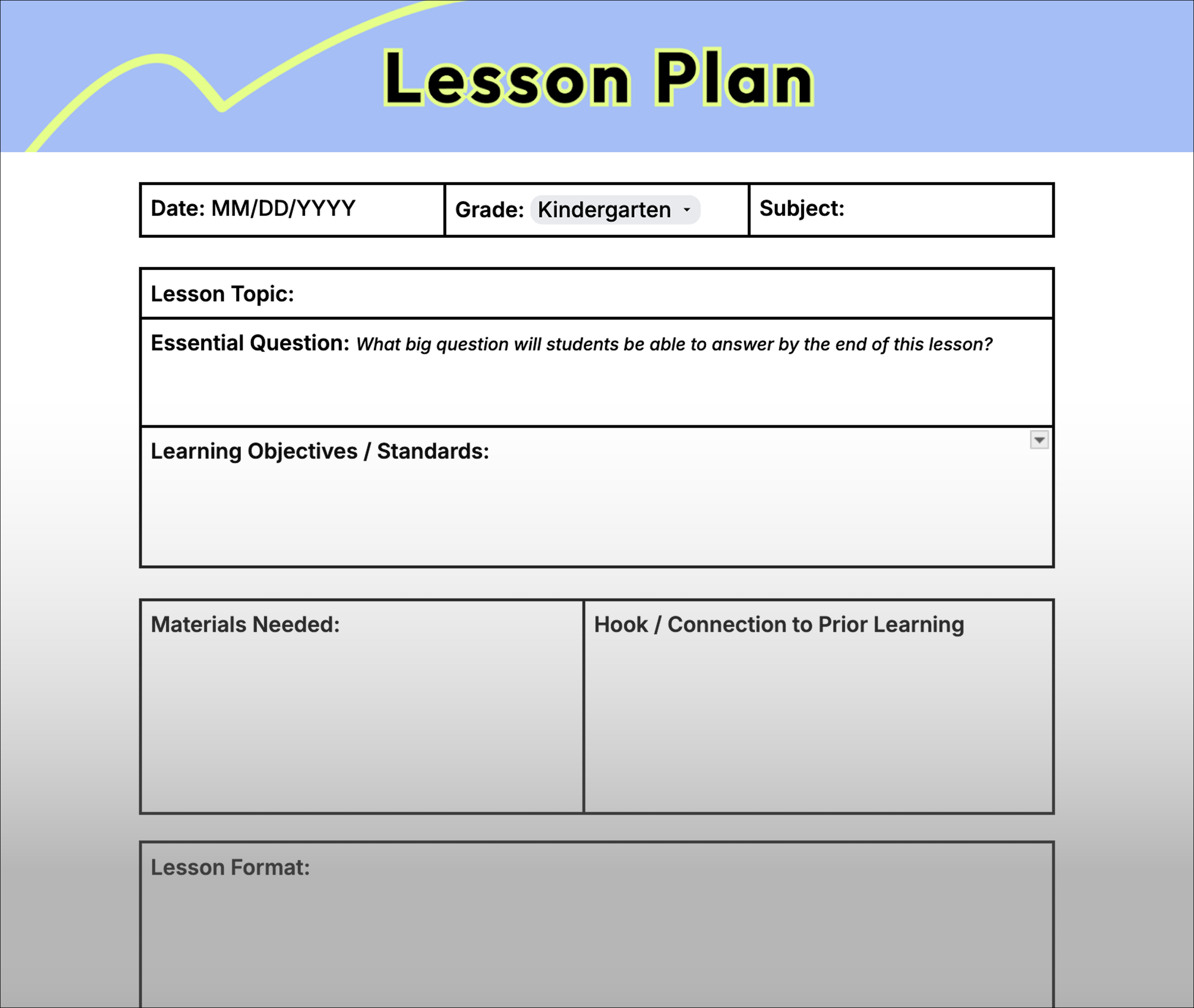 Free Lesson Plan Template For Teachers Free Lesson Plan Template For Teachers