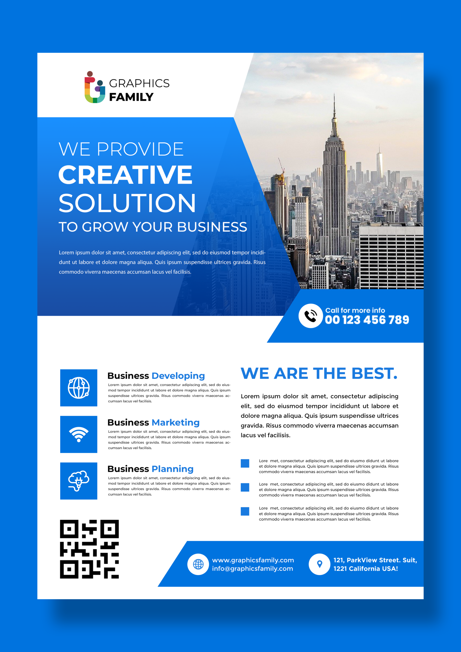Free Modern Blue Flyer Design Template