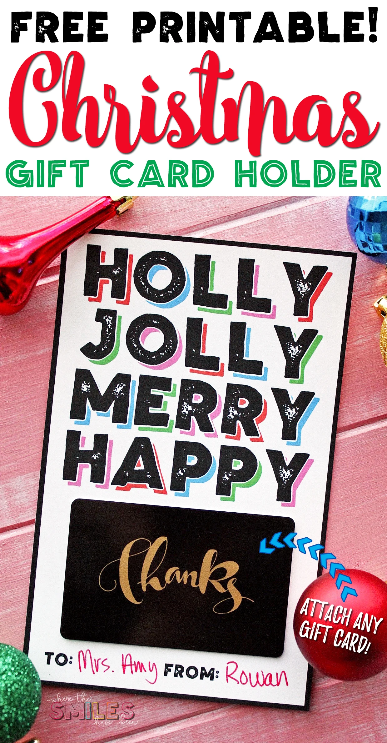 Free Modern Christmas Gift Card Holder Printable Free Modern Christmas Gift Card Holder Printable