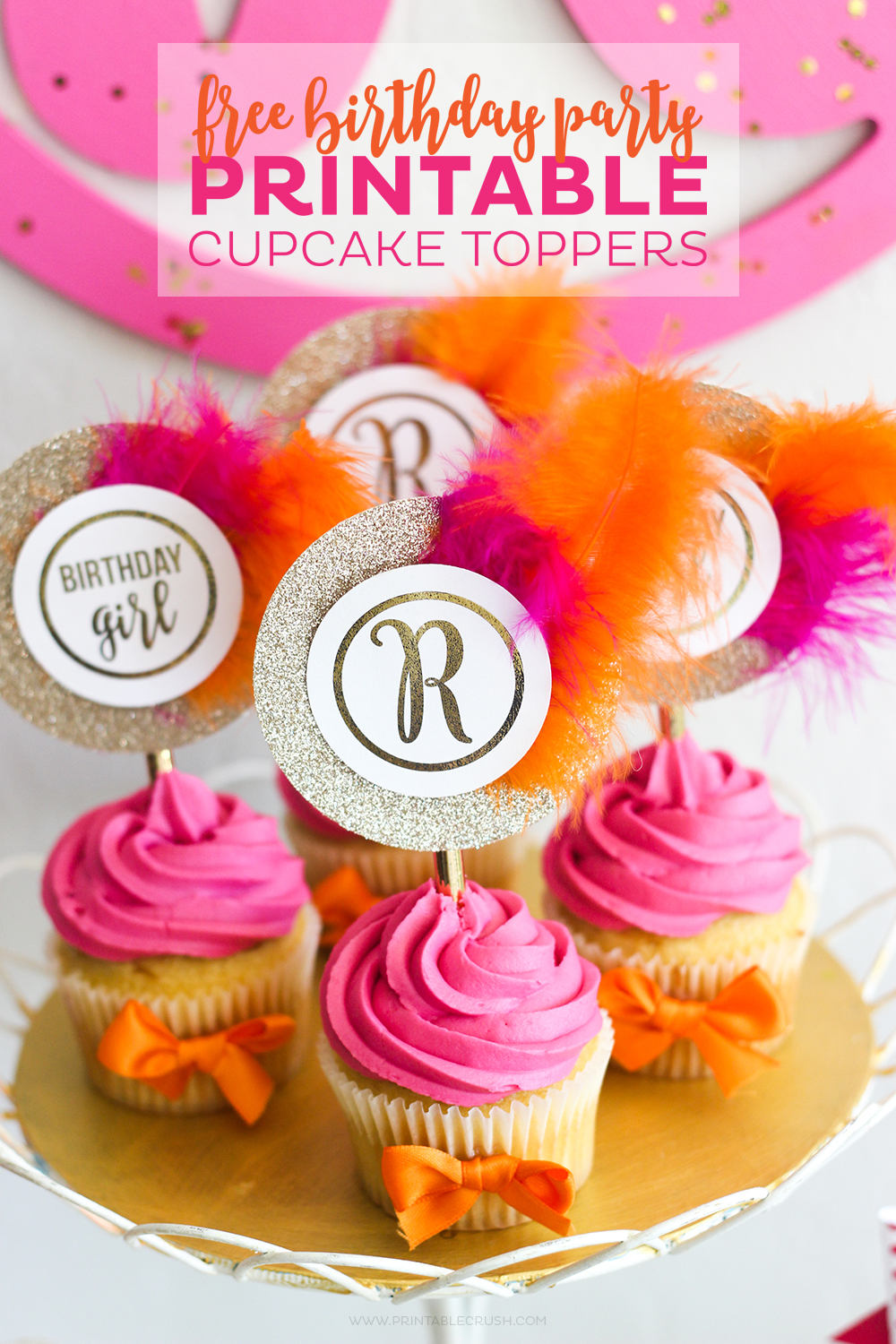 Free Monogram Printable Cupcake Toppers