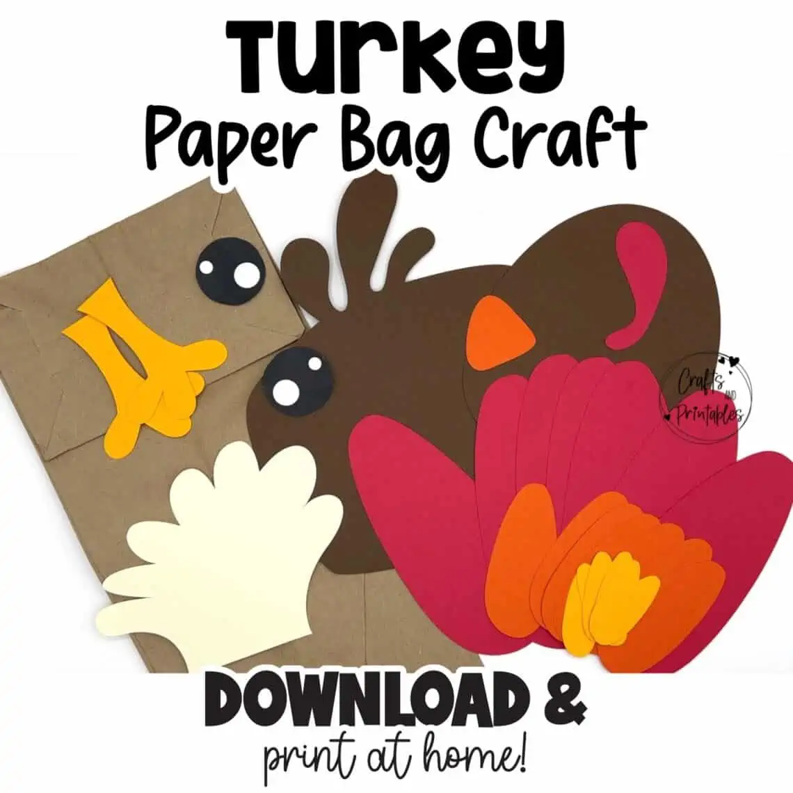 free printable paper bag turkey craft template free printable paper bag turkey craft template