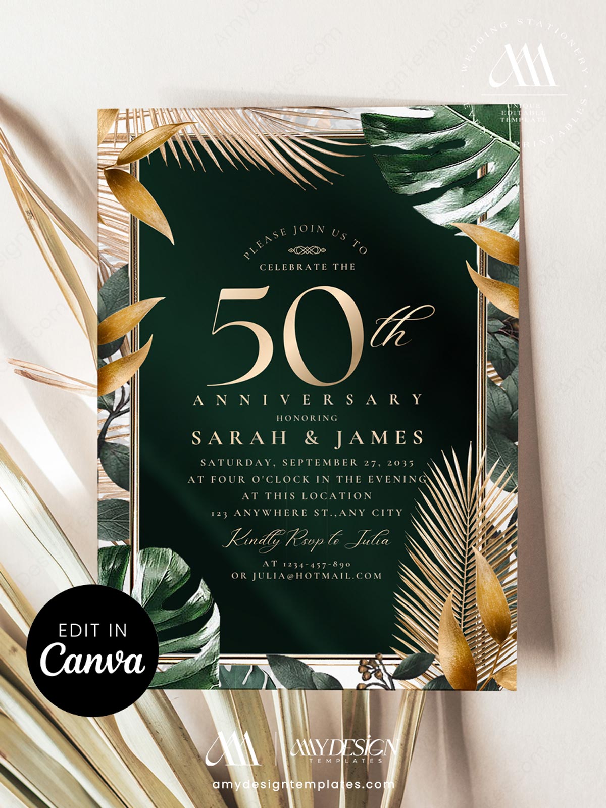 Free Printable 50th Wedding Anniversary Invitation Templates Free Printable 50th Wedding Anniversary Invitation Templates
