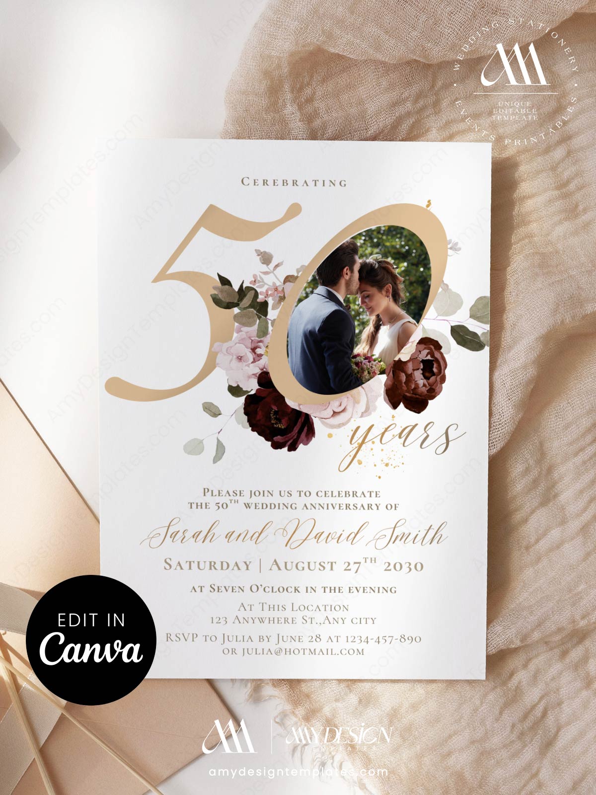 Free Printable 50th Wedding Anniversary Invitation Templates Free Printable 50th Wedding Anniversary Invitation Templates