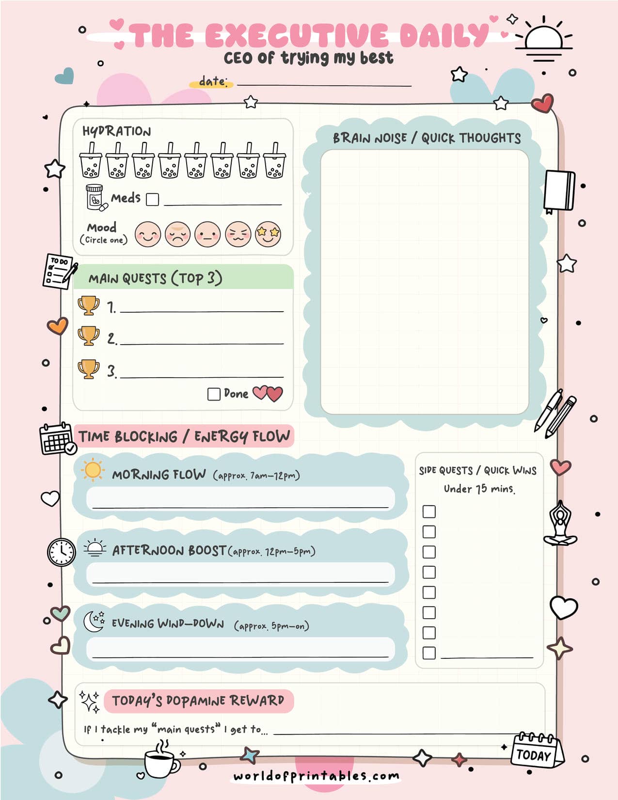 Free Printable Adhd Planner