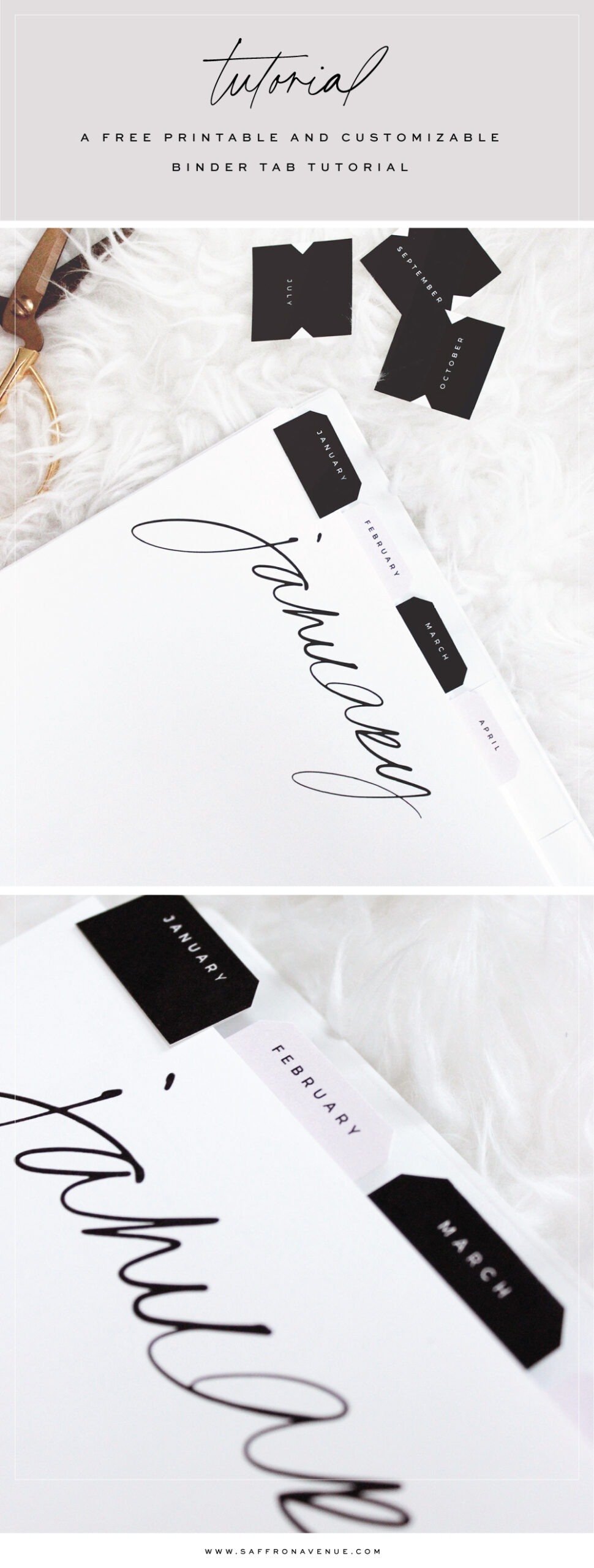 Free Printable Binder Tabs Tutorial Free Printable Binder Tabs Tutorial