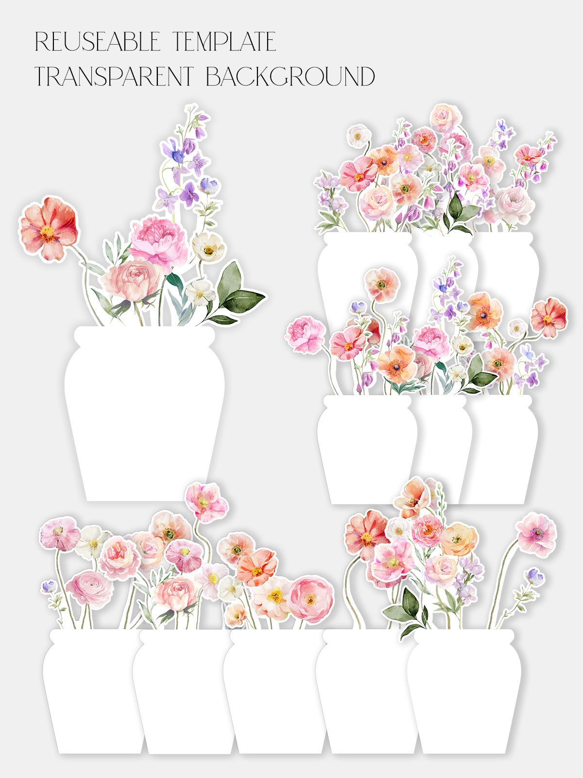 Free Printable Bright Flowers Vase Desk Calendar