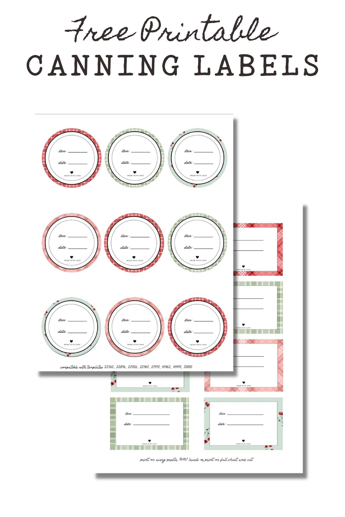 Free Printable Canning Labels Free Printable Canning Labels