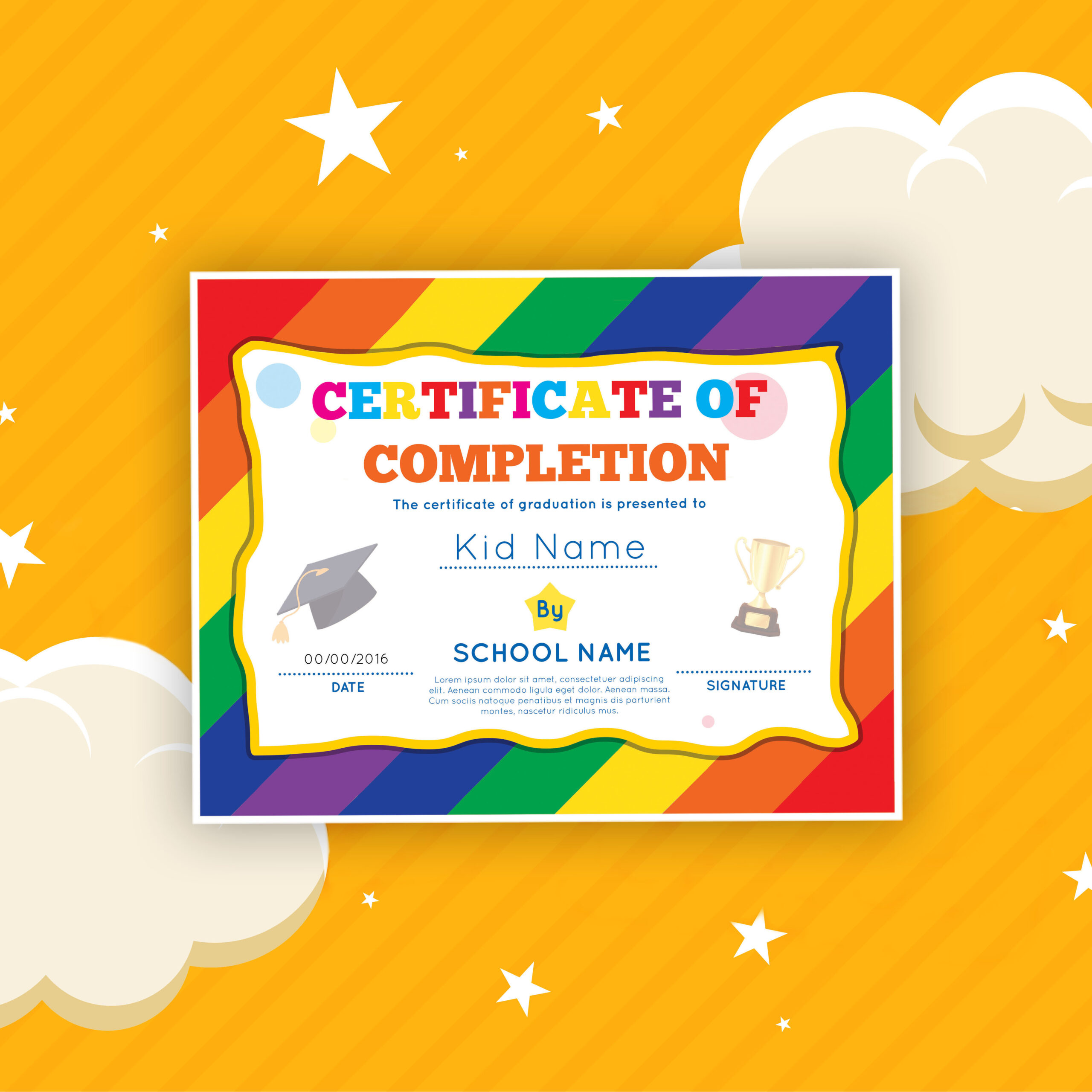 Free Printable Certificate Of Completion Downloadable Template