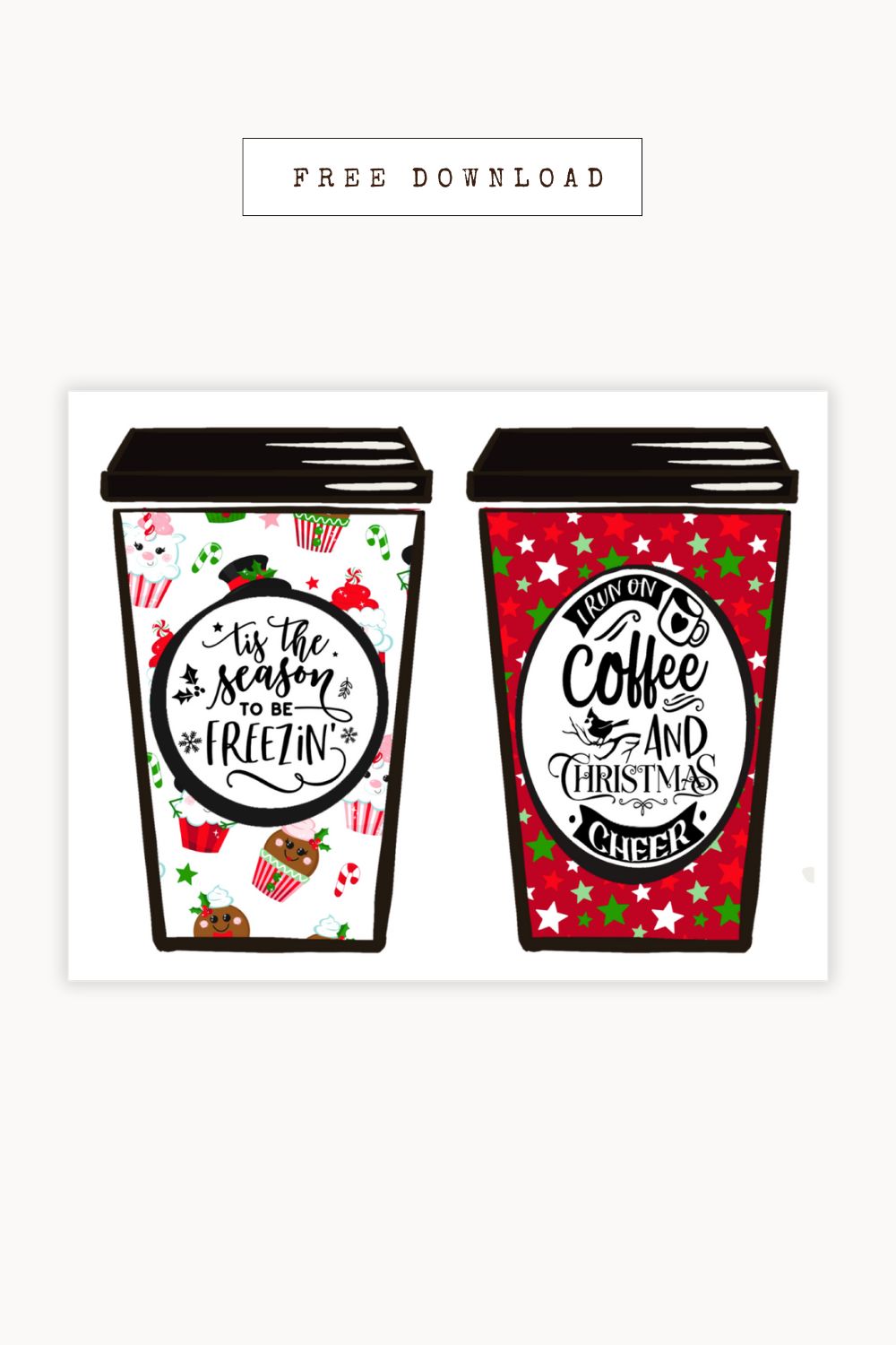 Free Printable Christmas Coffee Sleeve Display Cards Free Printable Christmas Coffee Sleeve Display Cards