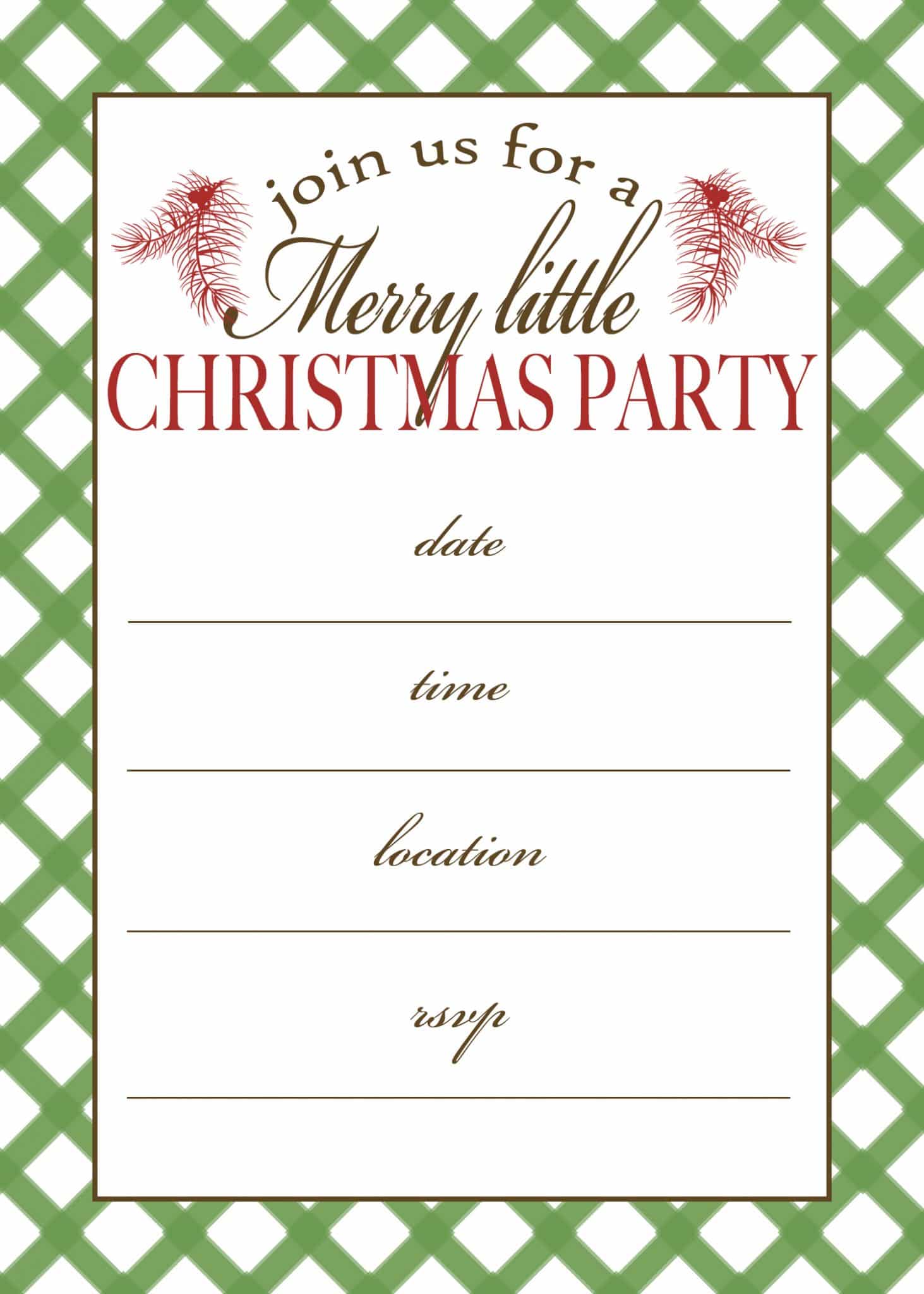 Free Printable Christmas Party Invitation Free Printable Christmas Party Invitation