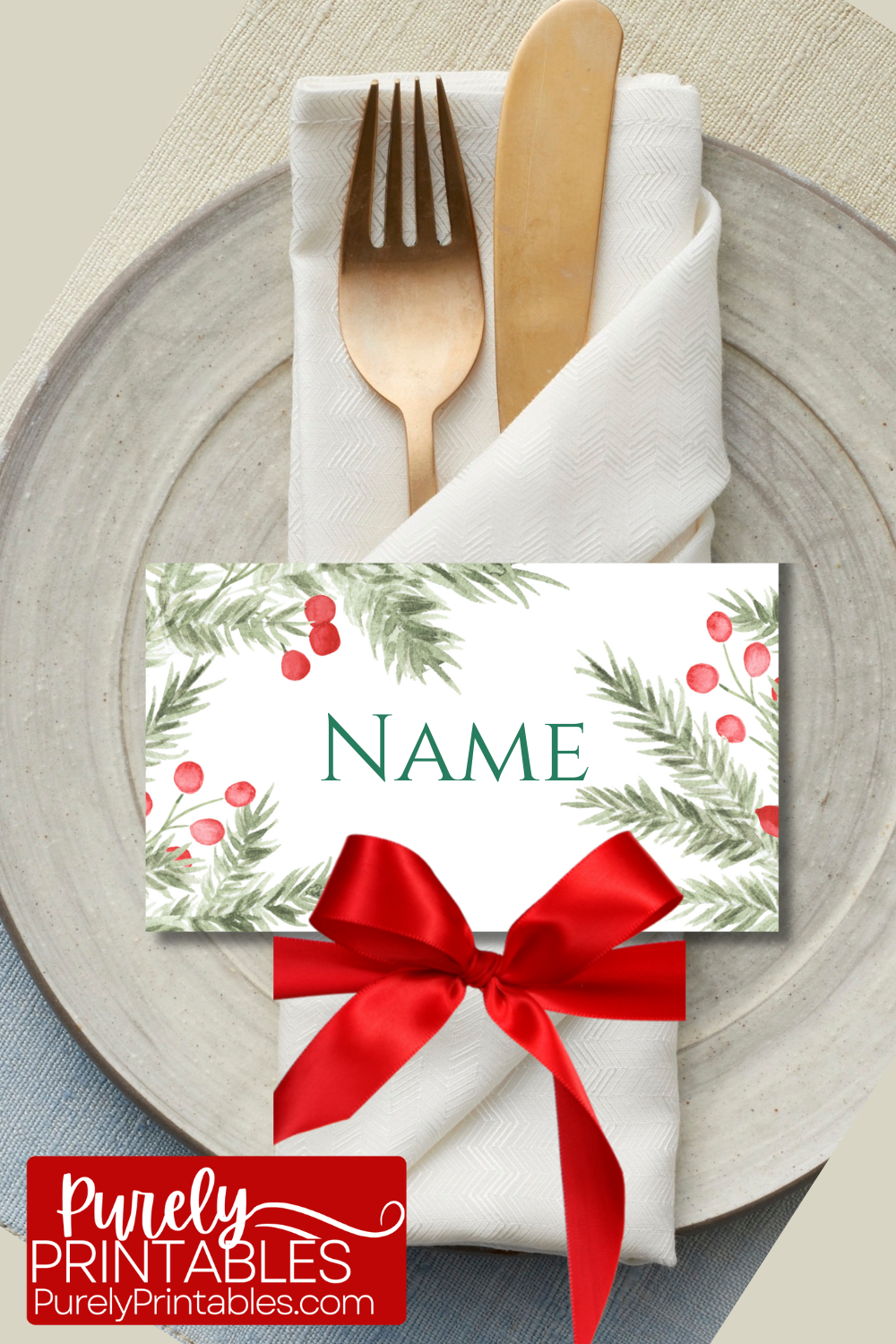 christmas table name place cards template