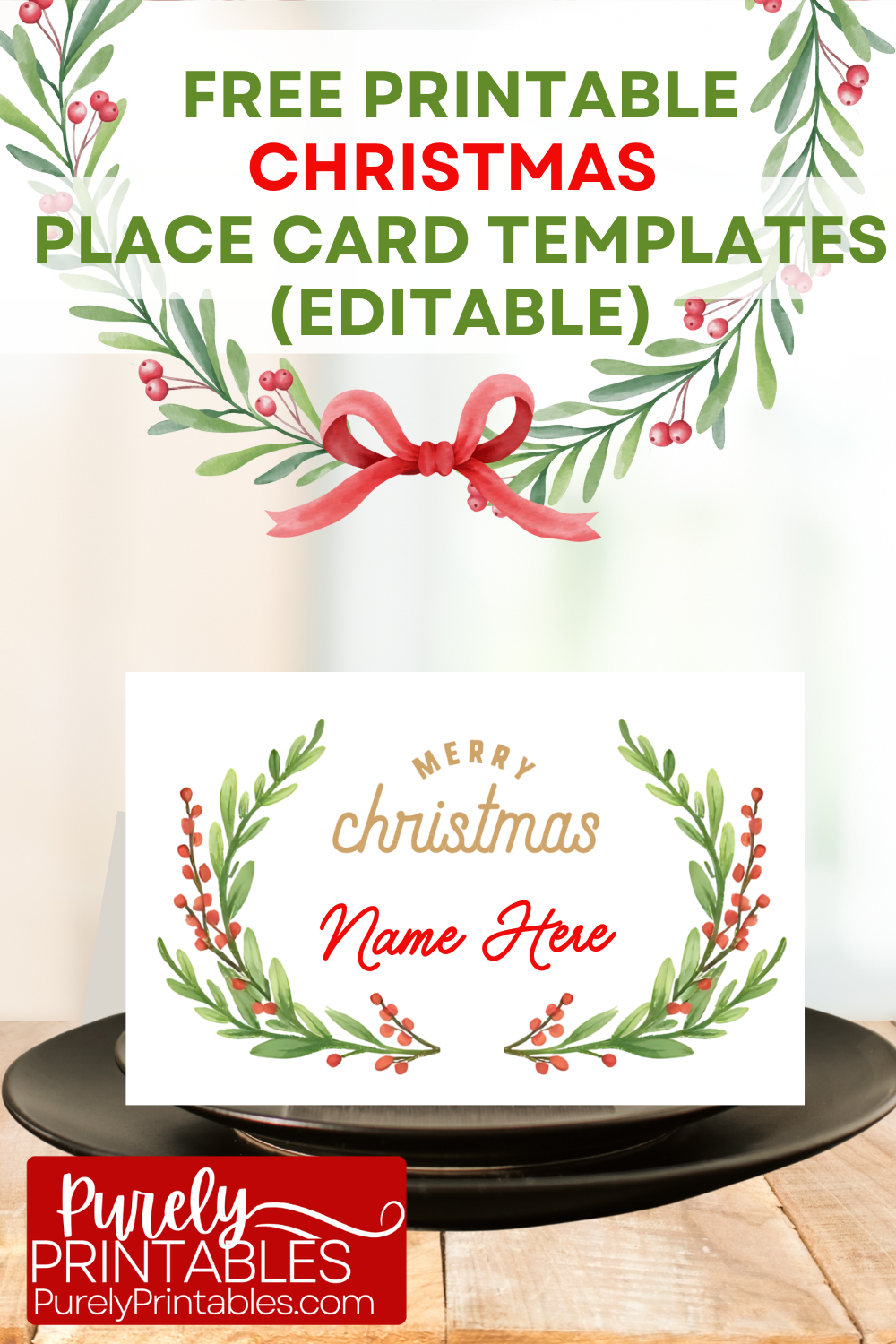 Free Printable Christmas Place Card Templates
