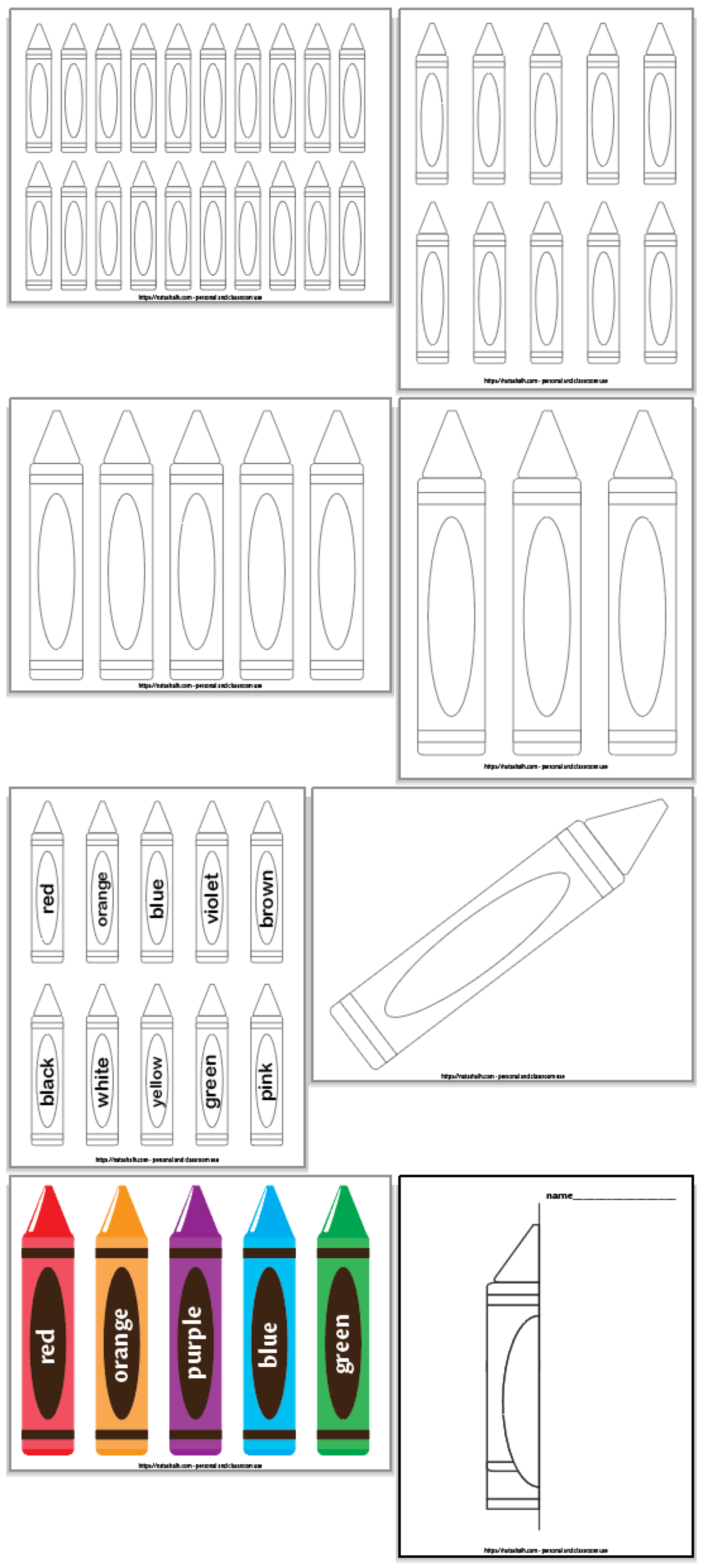 free printable crayola crayon template