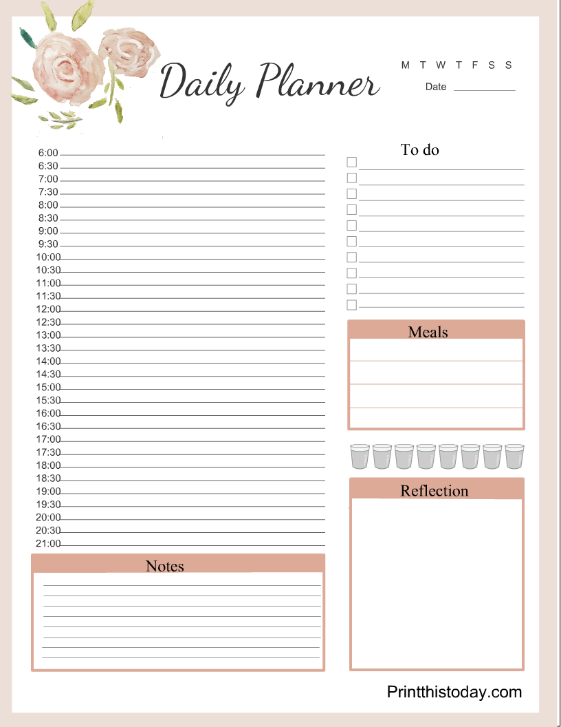 Free Printable Daily Planner Pages Free Printable Daily Planner Pages