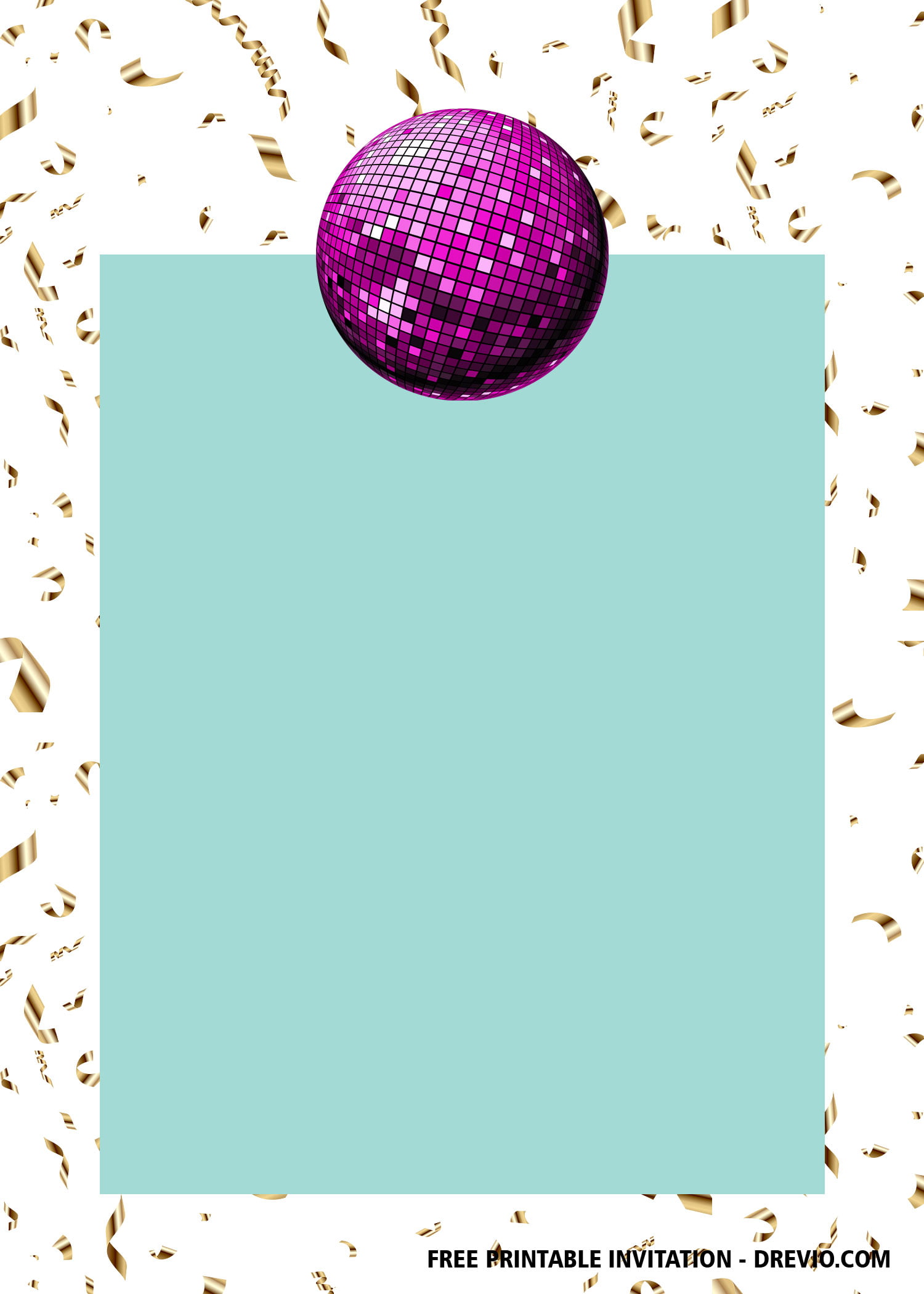 Free Printable Disco Party Invitation Templates