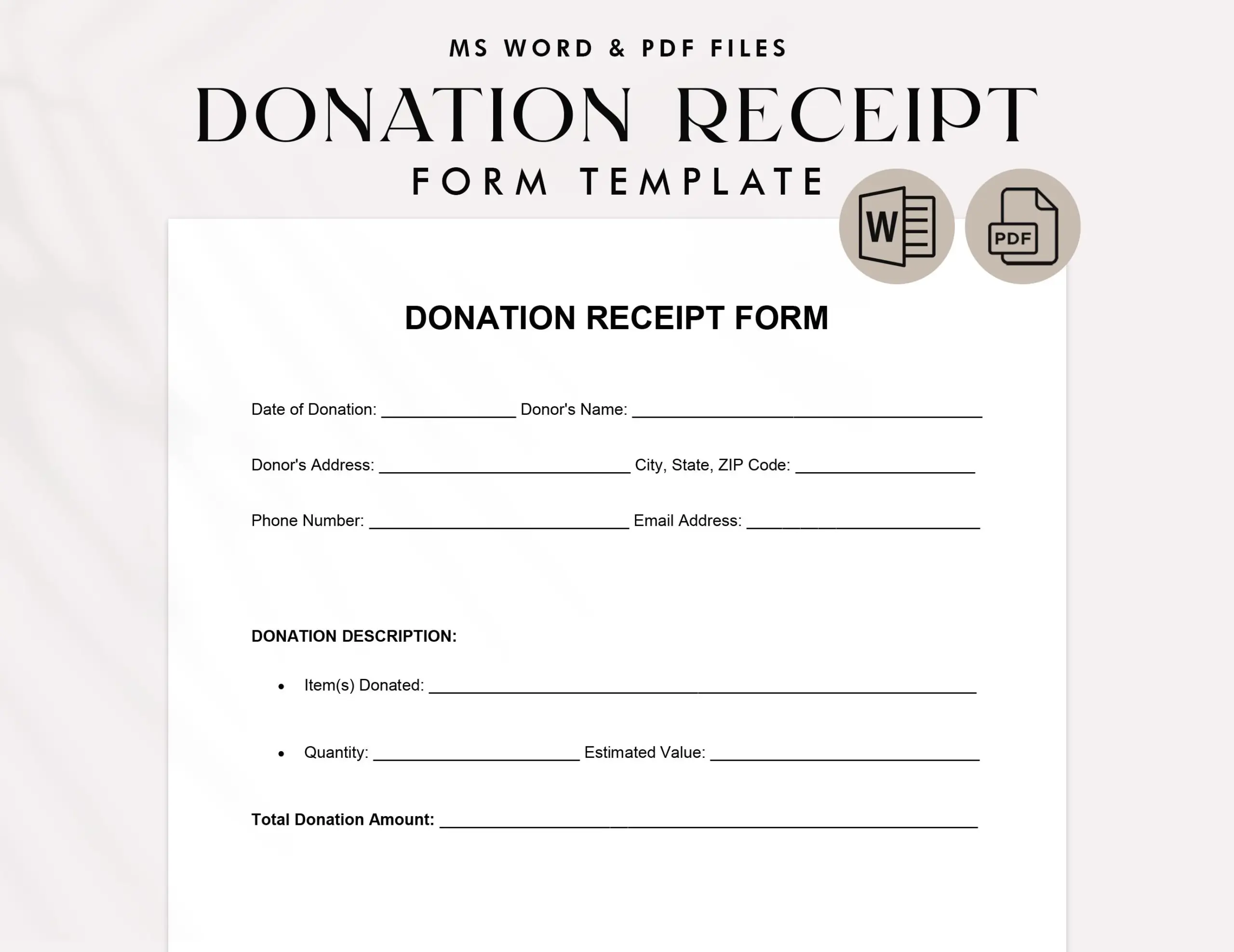 Free Printable Donation Form