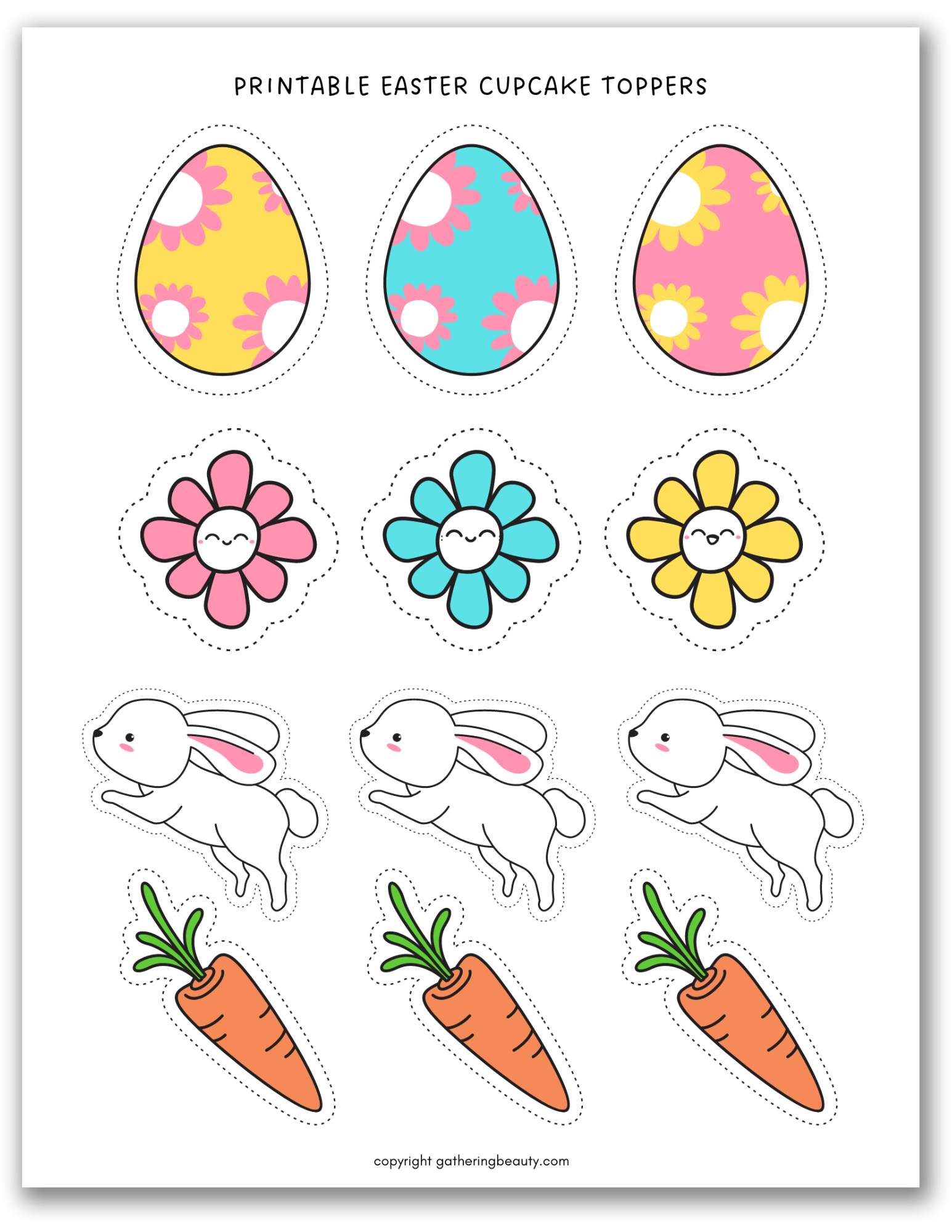 Free Printable Easter Cupcake Toppers